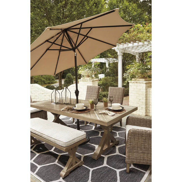 Danny 8 - Person Rectangular Outdoor Dining Set with Cushions
