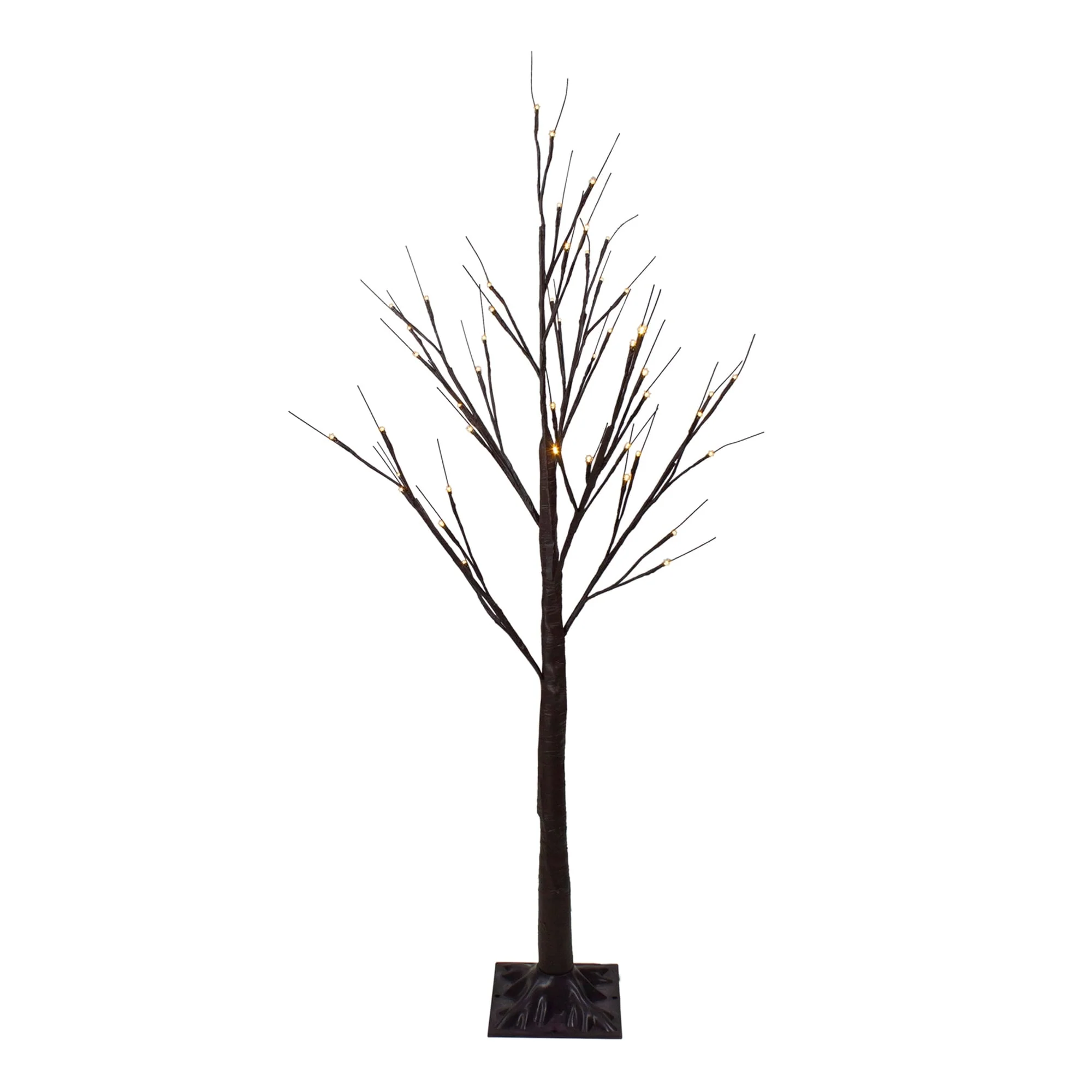 4' LED Christmas Brown Birch Twig Tree Outdoor decorWarm White LIghts