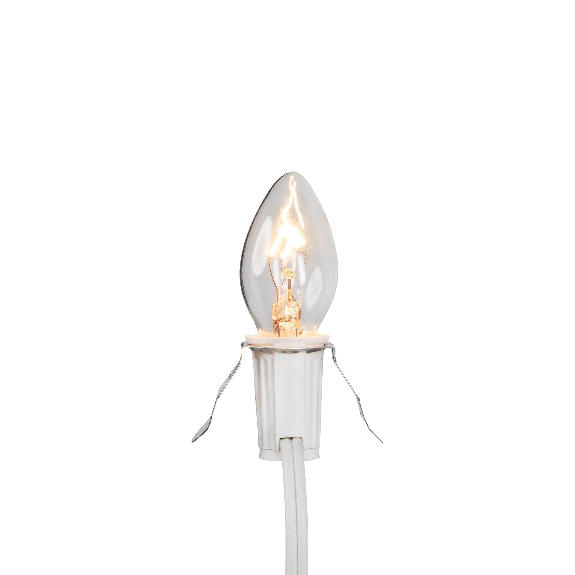 Christmas Village Replacement C7 Single Light Cord, 6' White Wire