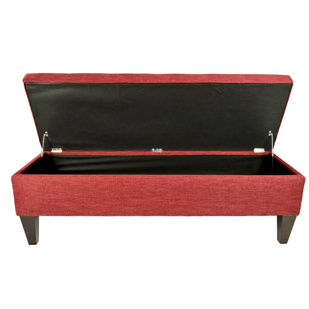 MJL Furniture 'Brooke 10' Solid-colored Fabric/Wood Button-tufted Long Storage Bench