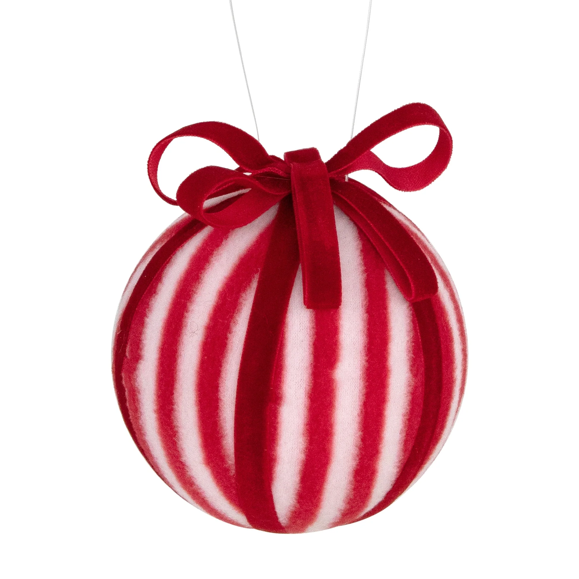 Striped Candy Cane Christmas Ball Ornament - 4