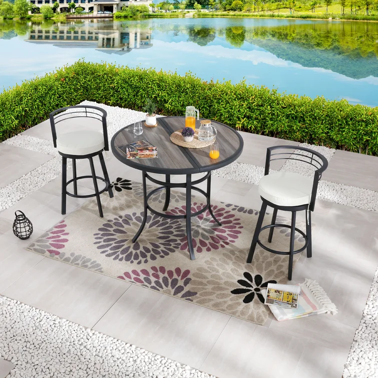 2 - Person Round Outdoor Dining Set with Cushions