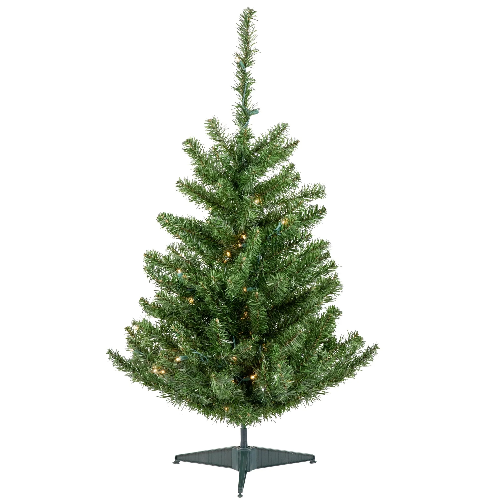 3' Green Medium Canadian Pine Artificial Christmas Tree Clear LED - 3 Foot