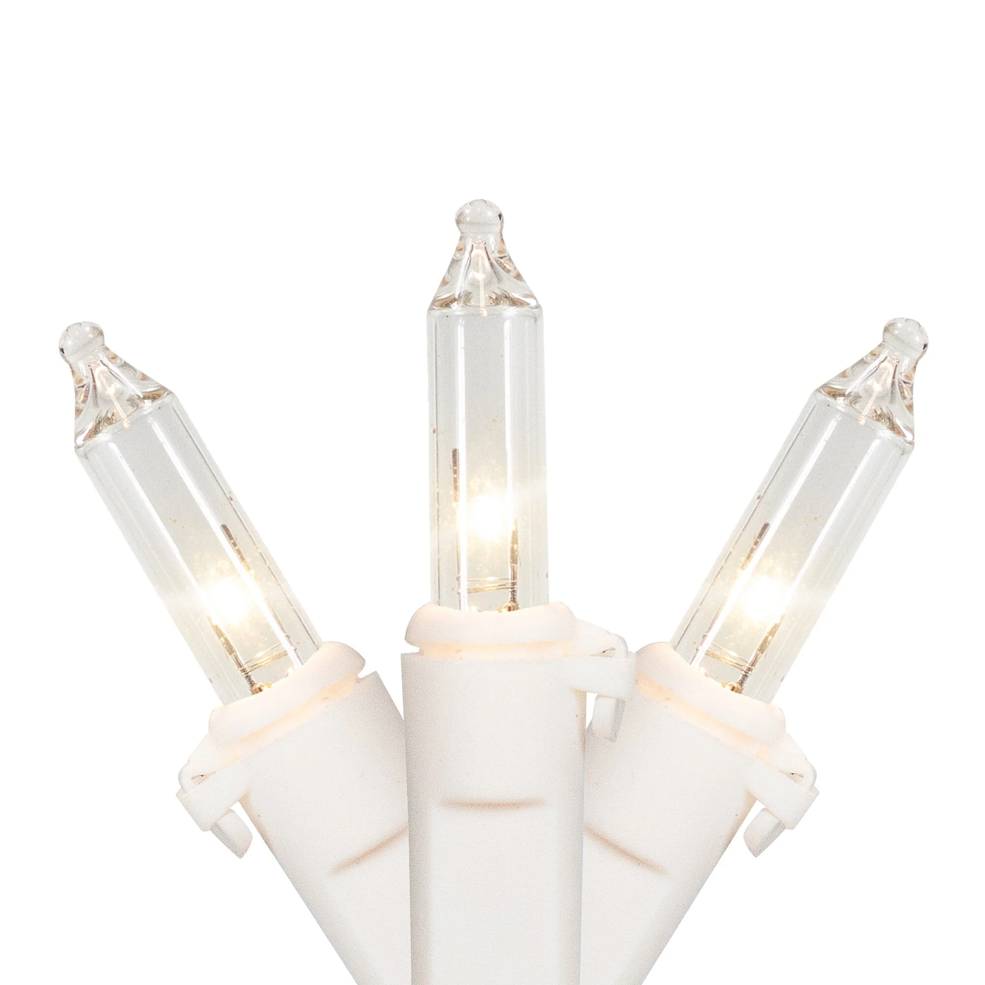 Mini Christmas Light Set - Clear - 3' White Wire - 10ct