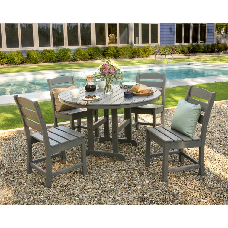 Lakeside 5-Piece Round Farmhouse Side Chair Dining Set (Set of 5)
