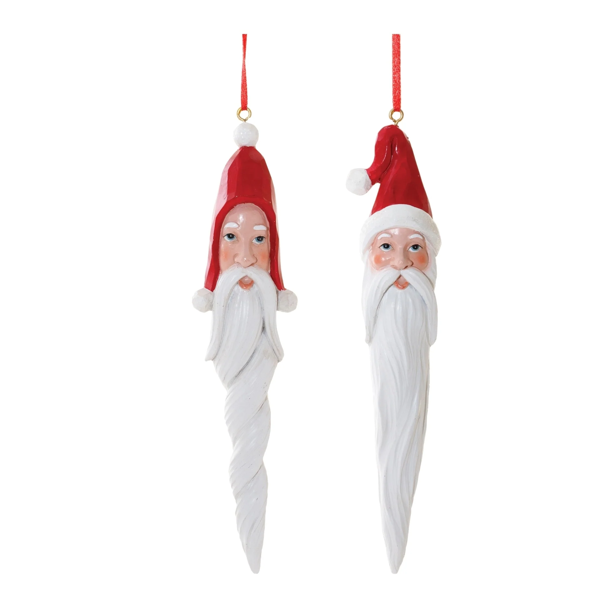 Set of 6 Long Beard Santa Drop Christmas Ornaments 8.25