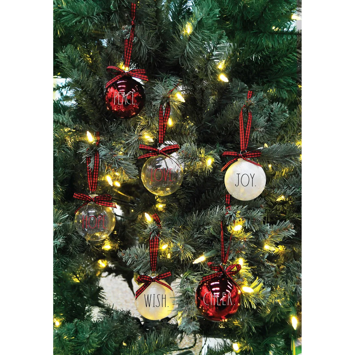 Rae Dunn Set of 6 CHRISTMAS Ornaments
