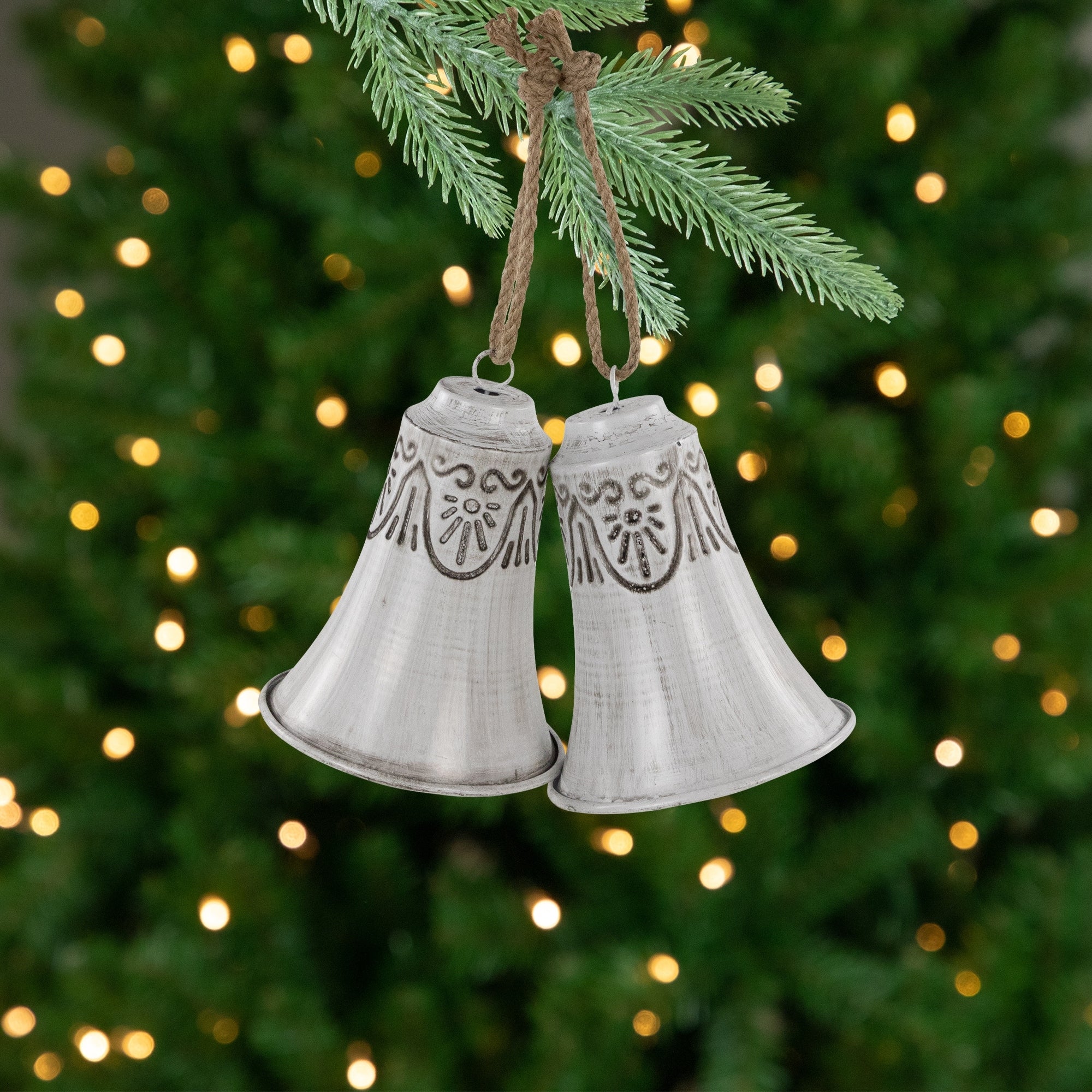 Embossed Bells Christmas Ornaments - 6
