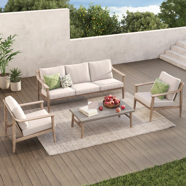 Willich Metal 5 - Person Outdoor Seating Group with Olefin Cushions