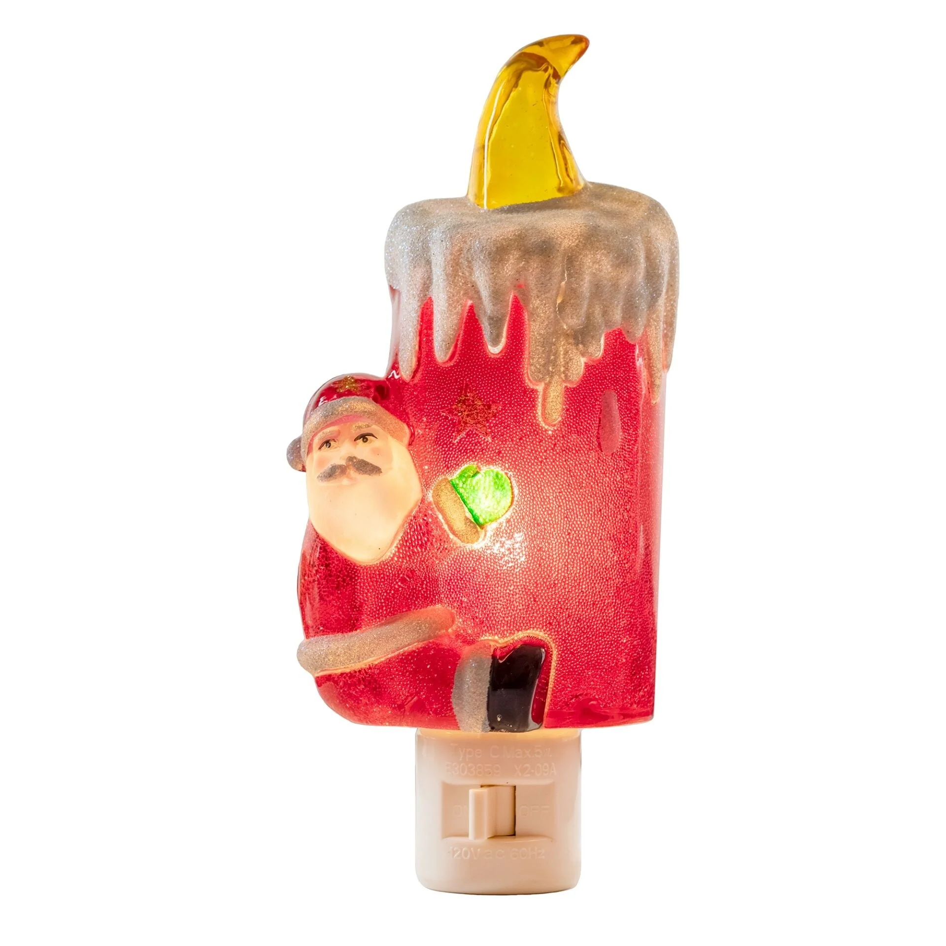 Novelty Lights LED Santa Claus Candle Christmas Night Light with Swivel Plug - SANTA CLAUS CANDLE