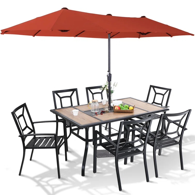 Alyah 6 - Person Rectangular Outdoor Dining Set