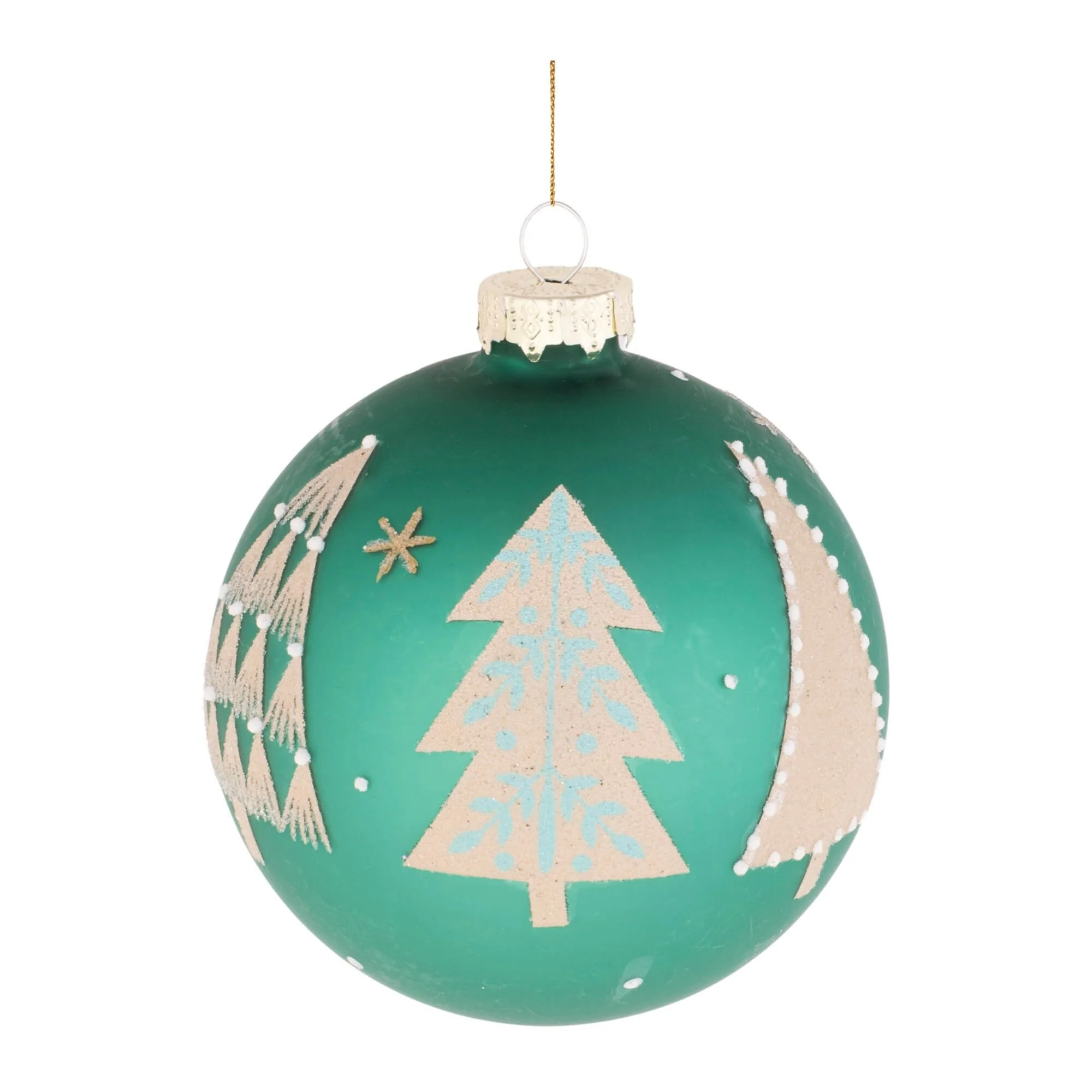 Beaded Pine Tree Christmas Ball Ornaments - 4
