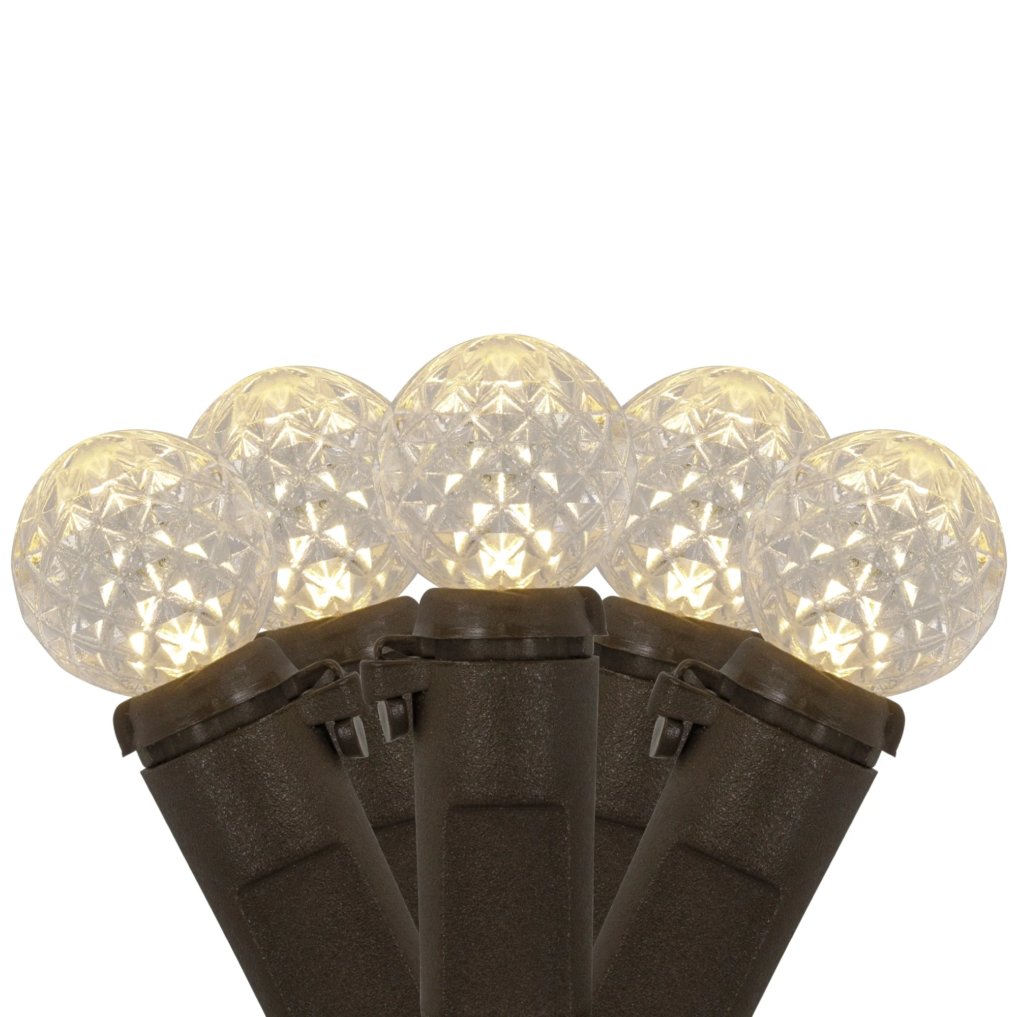 LED G12 Berry Christmas Lights - Warm White - 16' Brown Wire - 50 ct