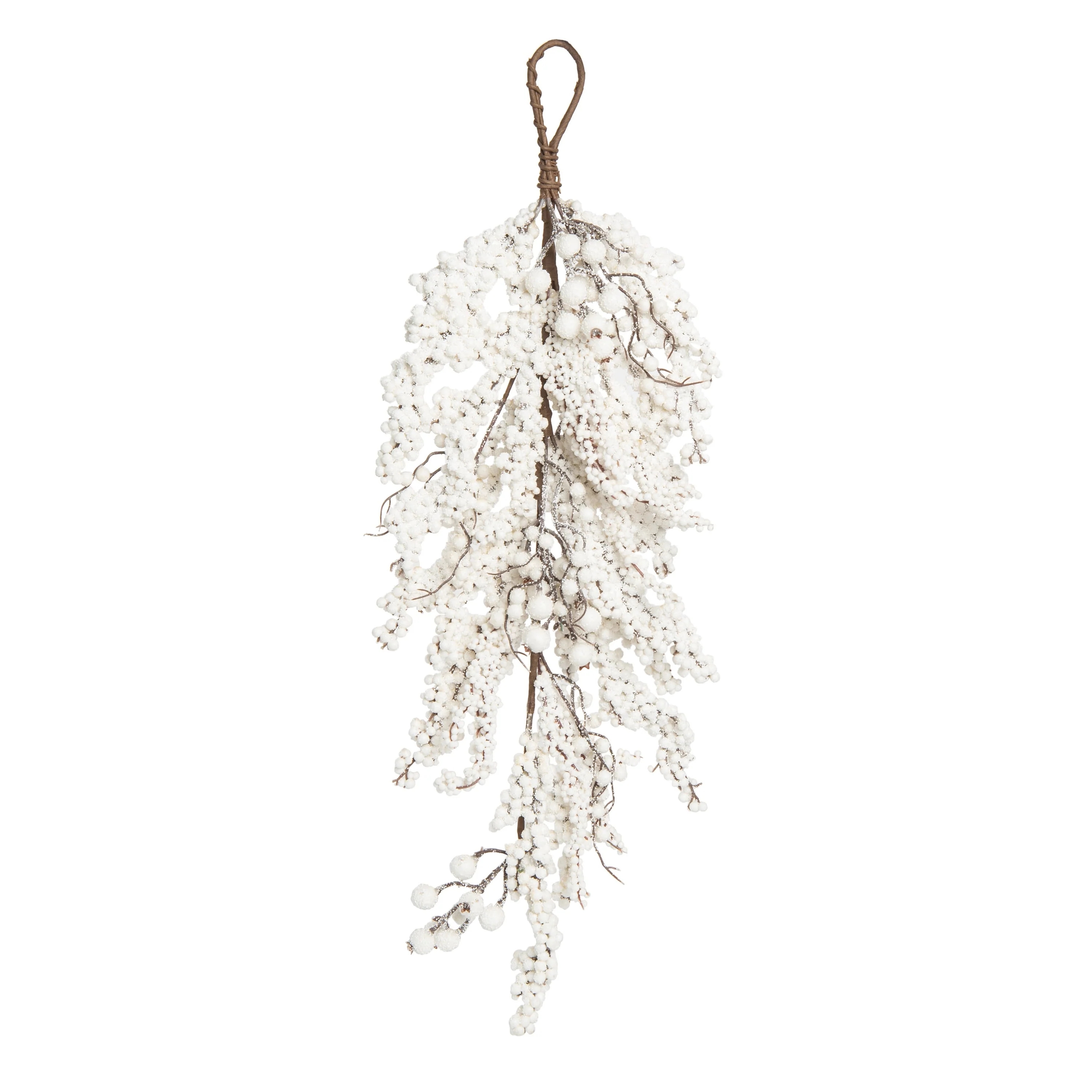 Transpac Foam 30 in. White Christmas Winter Berry Teardrop