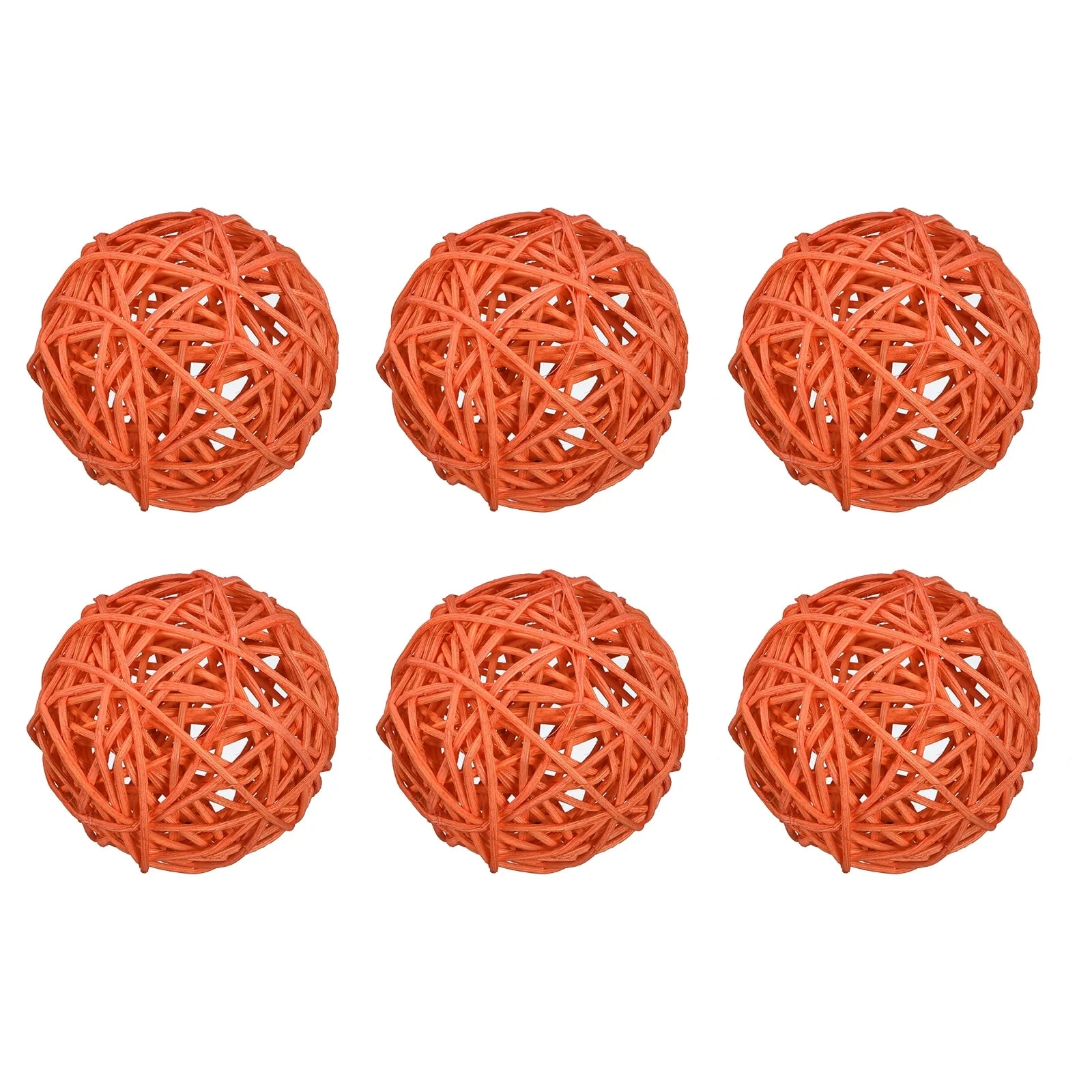 6 Pcs Wicker Rattan Balls 3.2 Inch Rattan Balls Vase Fillers
