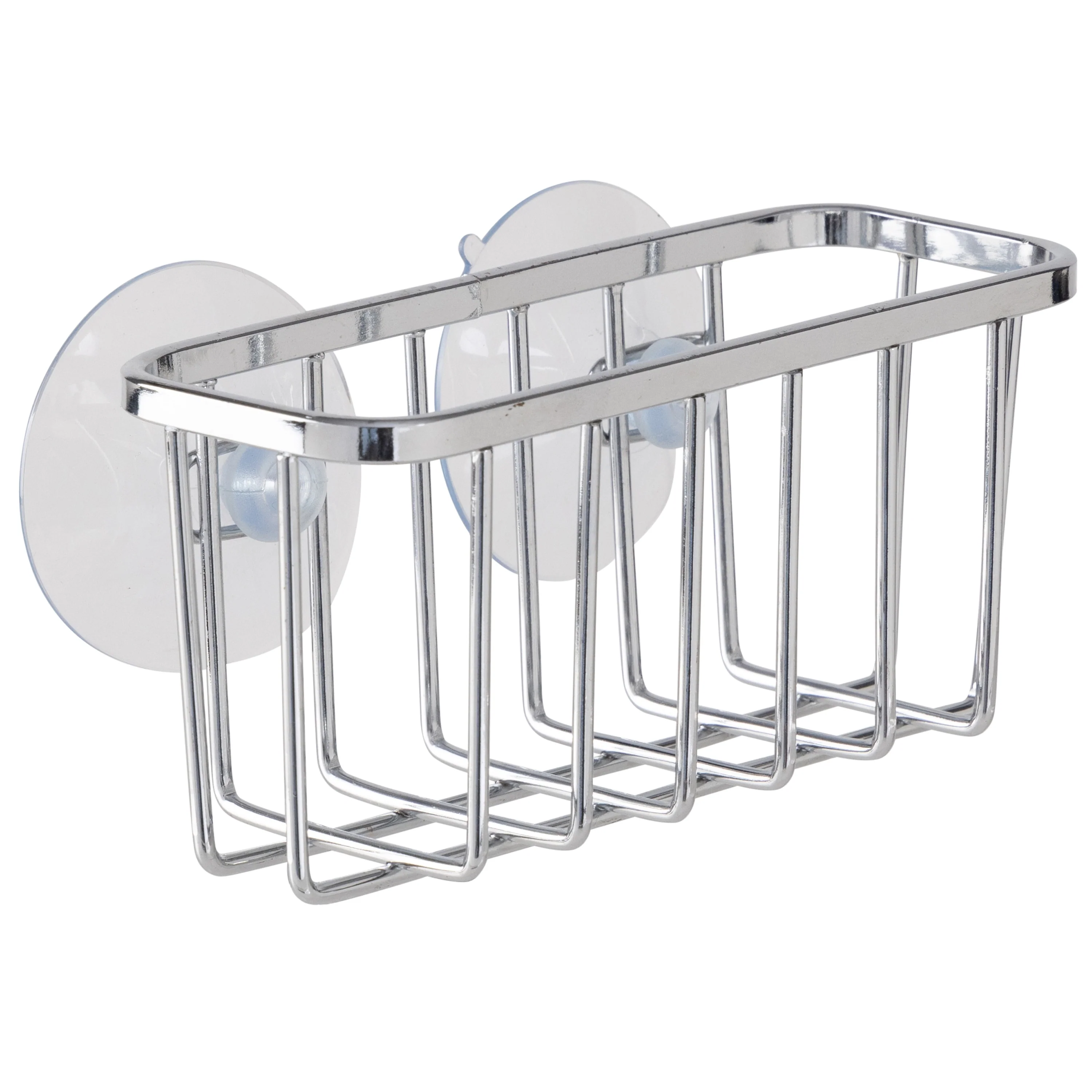 Simply Kitchen Details Silvertone Chrome Iron Suction-mount Sponge Holder - 5.5