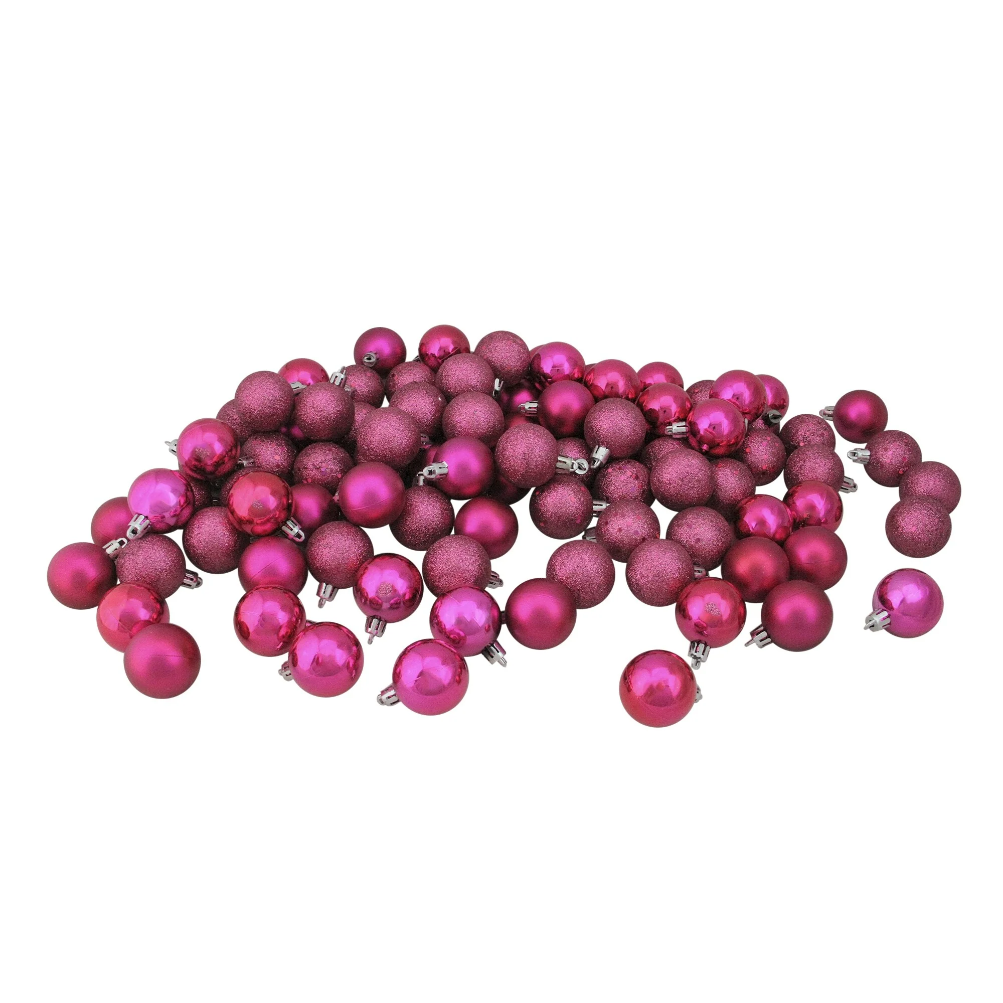 96ct Shatterproof 4-Finish Christmas Ball Ornaments 1.5