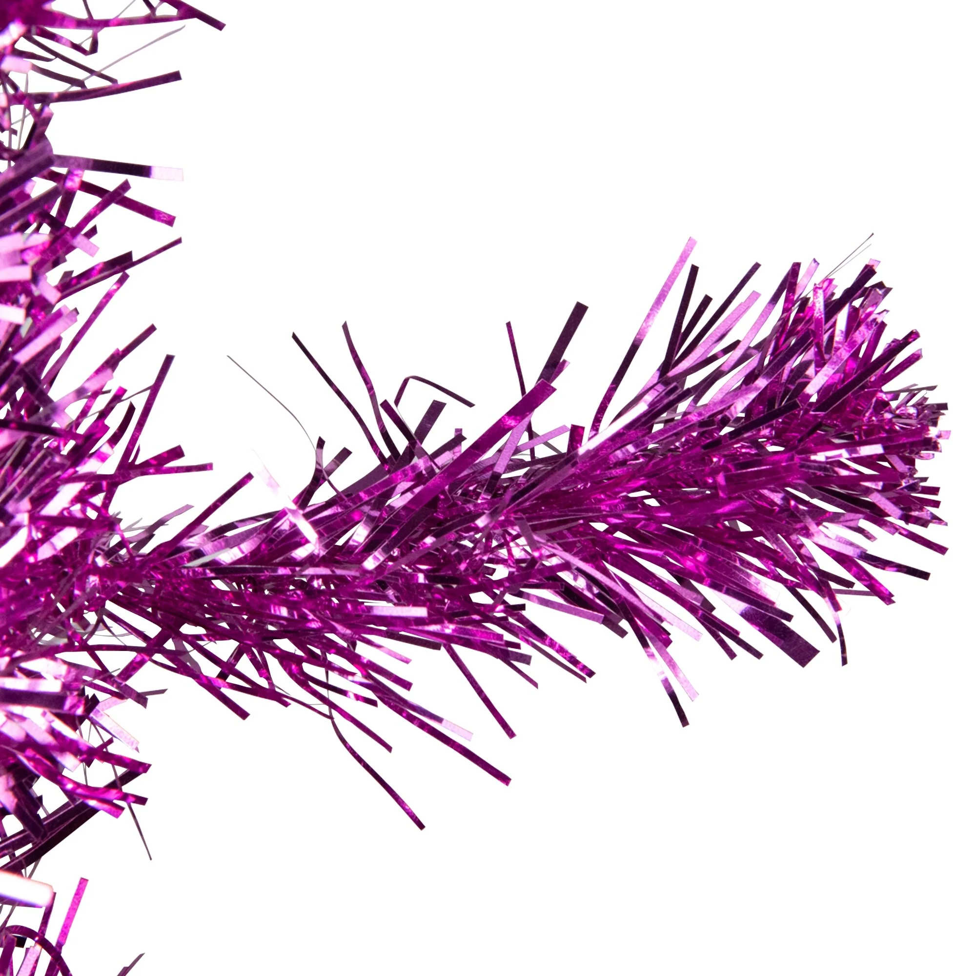 4' Pink Artificial Tinsel Christmas Tree, Unlit - 4 Foot