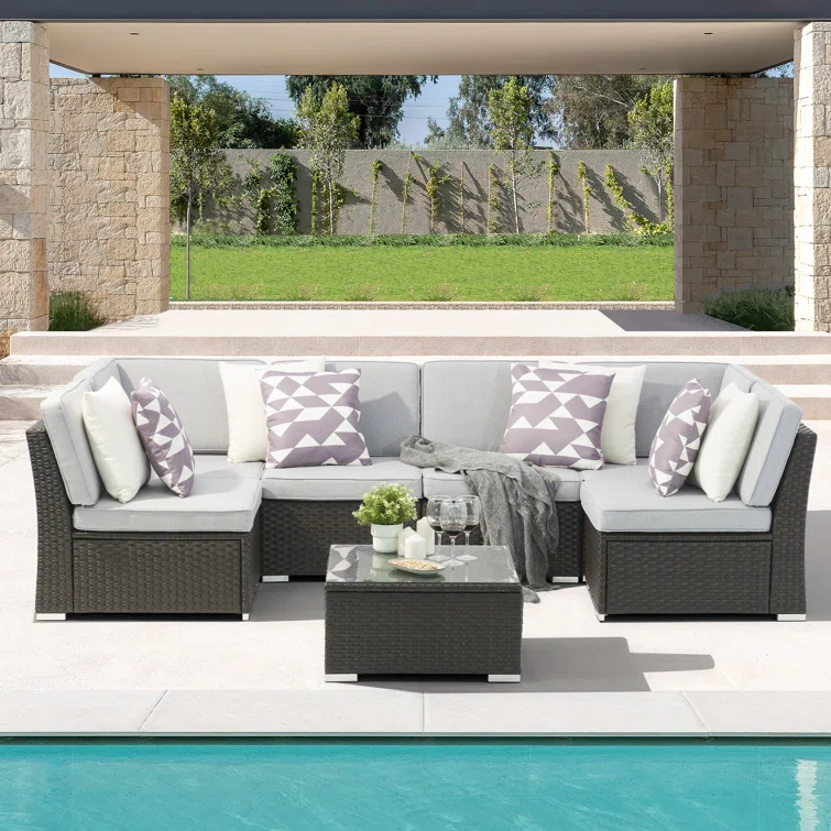 Sanae 6 - Person Outdoor Seating Group with Cushions