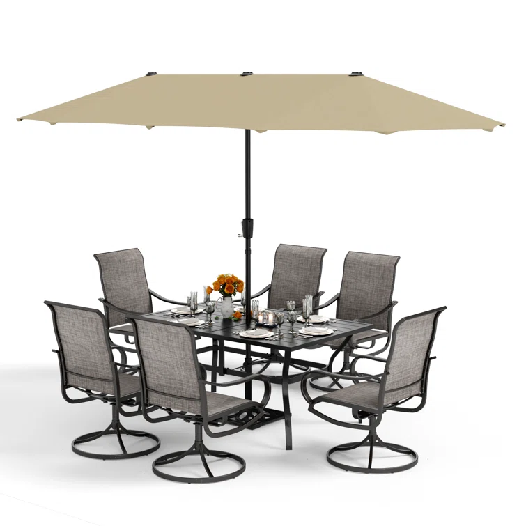 Alyah 6 - Person Rectangular Outdoor Dining Set