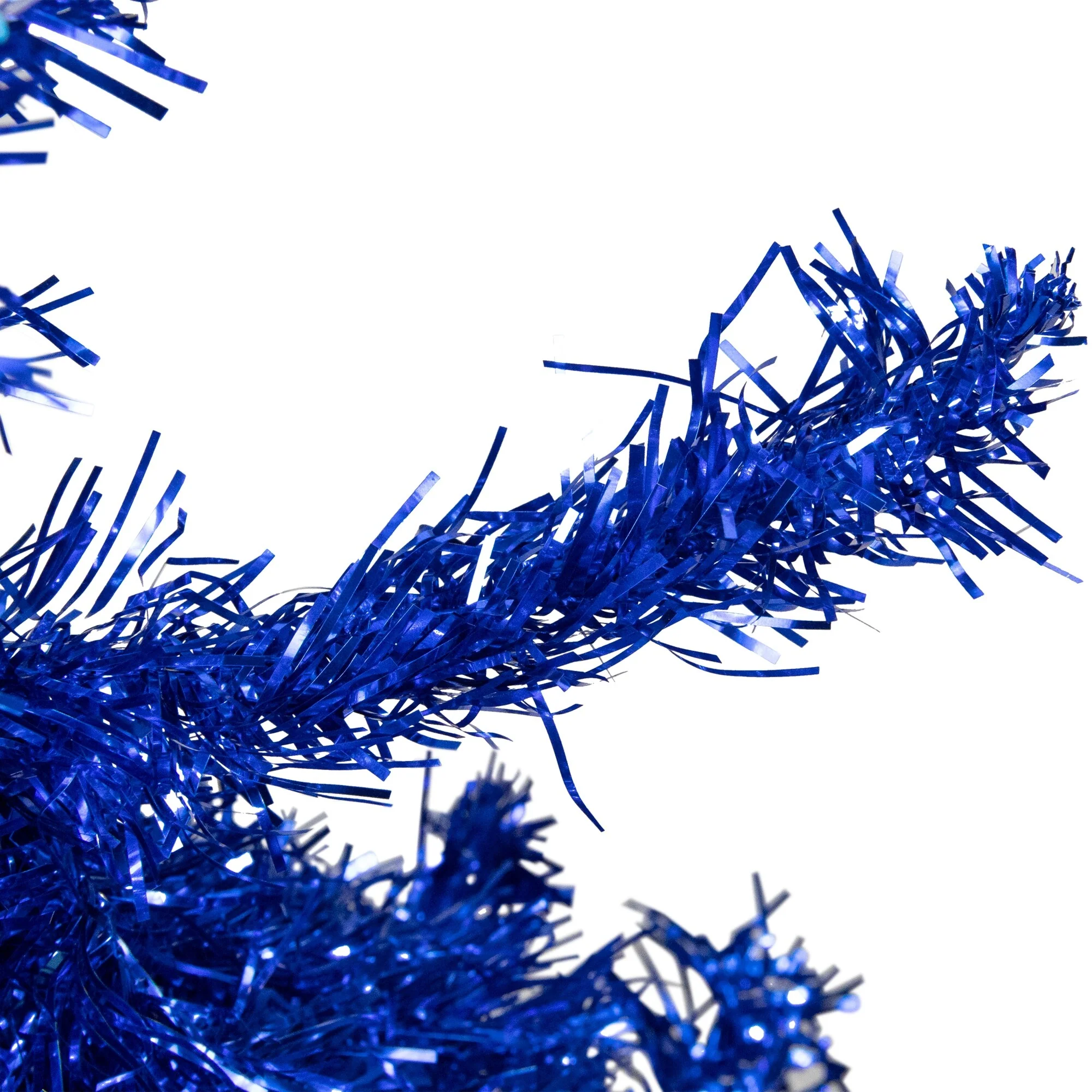 4' Blue Artificial Tinsel Christmas Tree, Unlit - 4 Foot