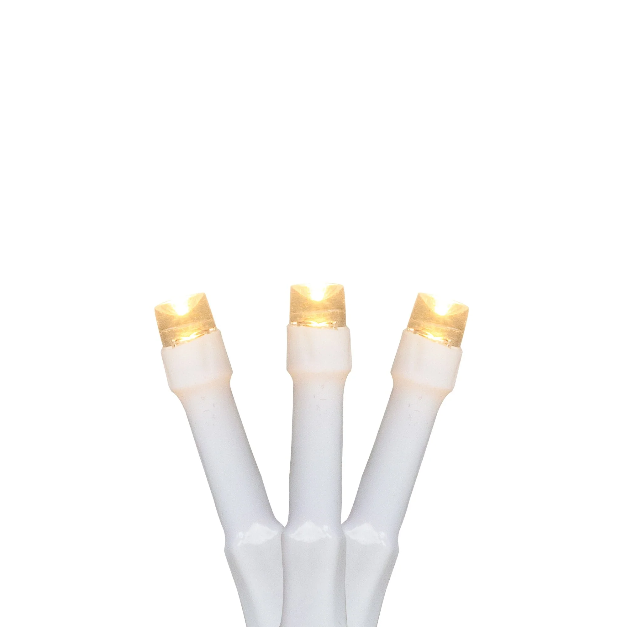 10 B/O Warm White LED Wide Angle Christmas Lights - 3 ft White Wire