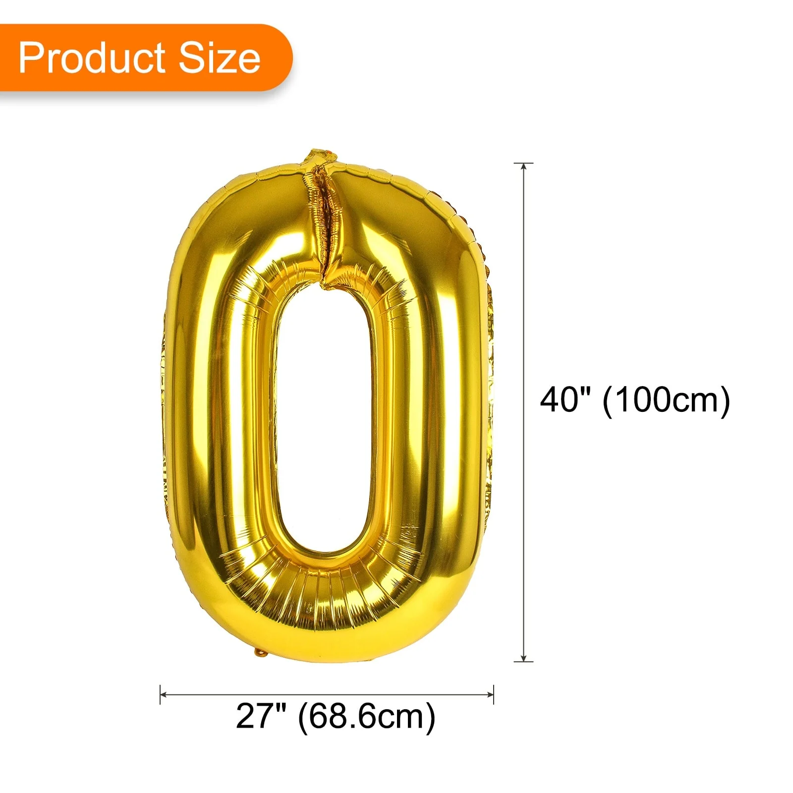 Number Balloons 40 Inch Gold Number 0 Balloons for Birthday Party - Gold Tone