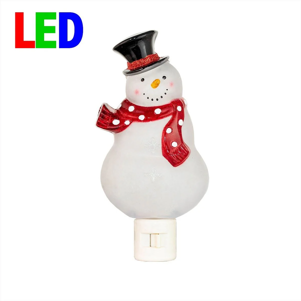 Novelty Lights LED Snowman Christmas Night Light with Swivel Plug
