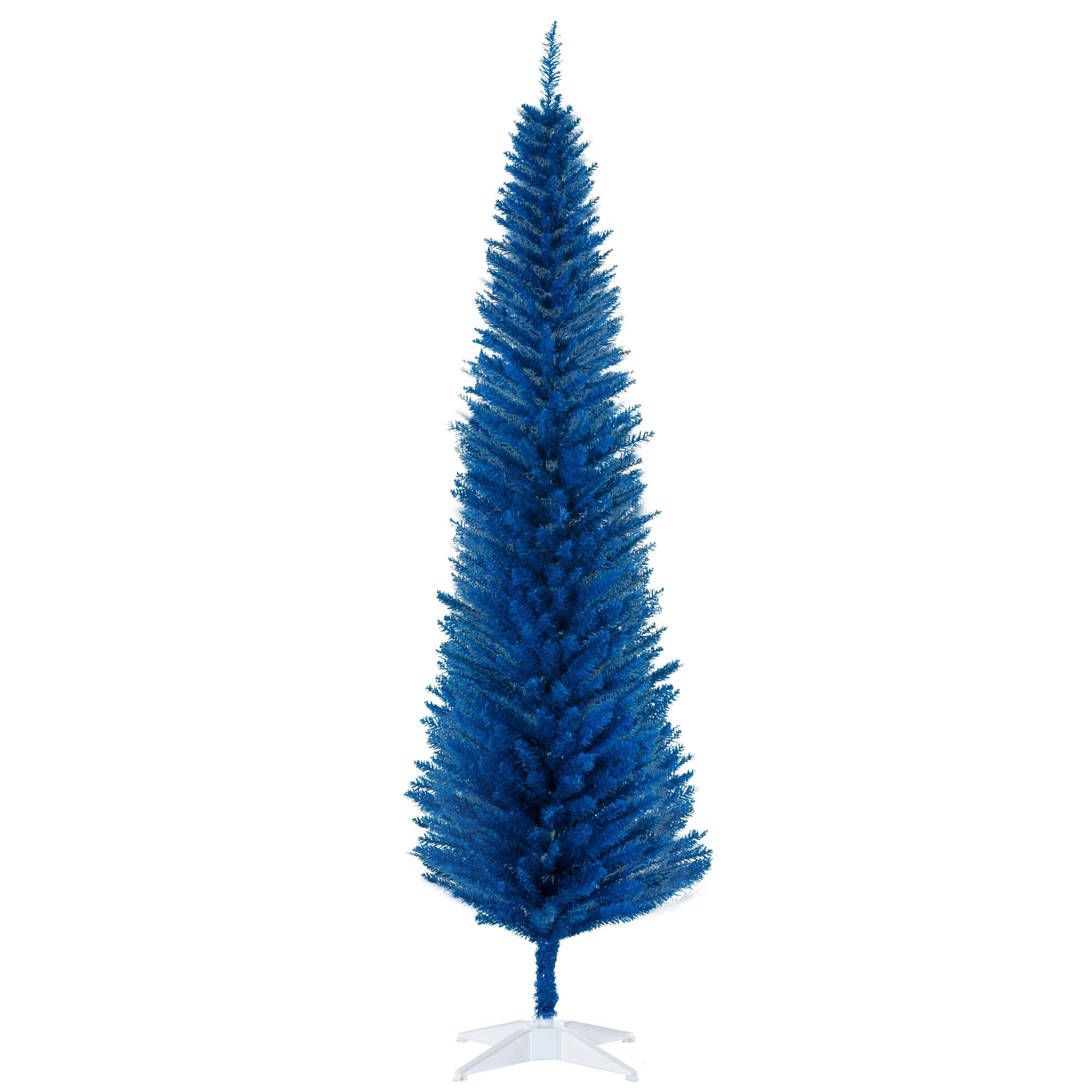 7' Artificial Christmas Tree, Blue Pencil Design with 499 Tips for Easy Decoration