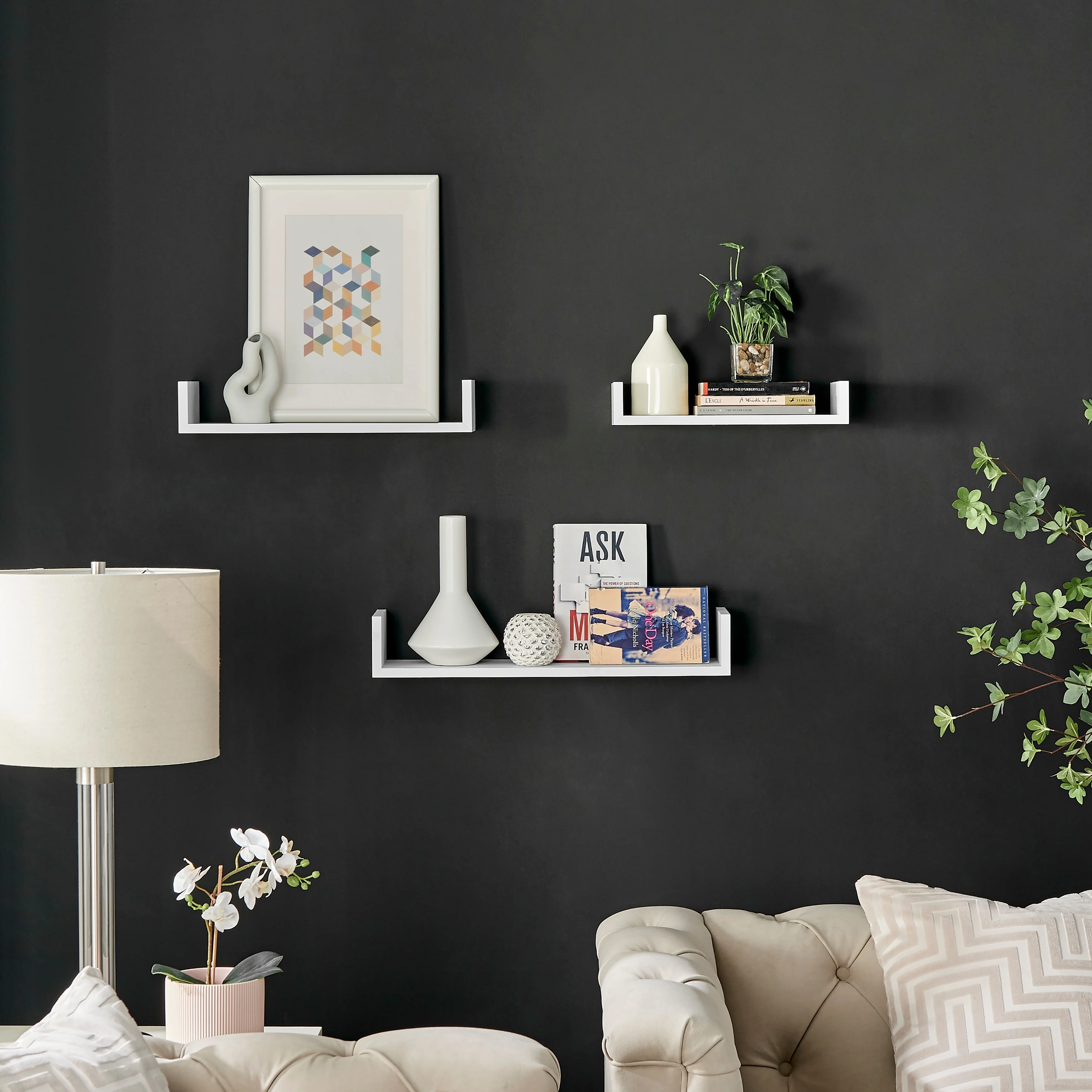 Danya B. Aalto U-Shaped Floating Wall Shelves - Set of 3
