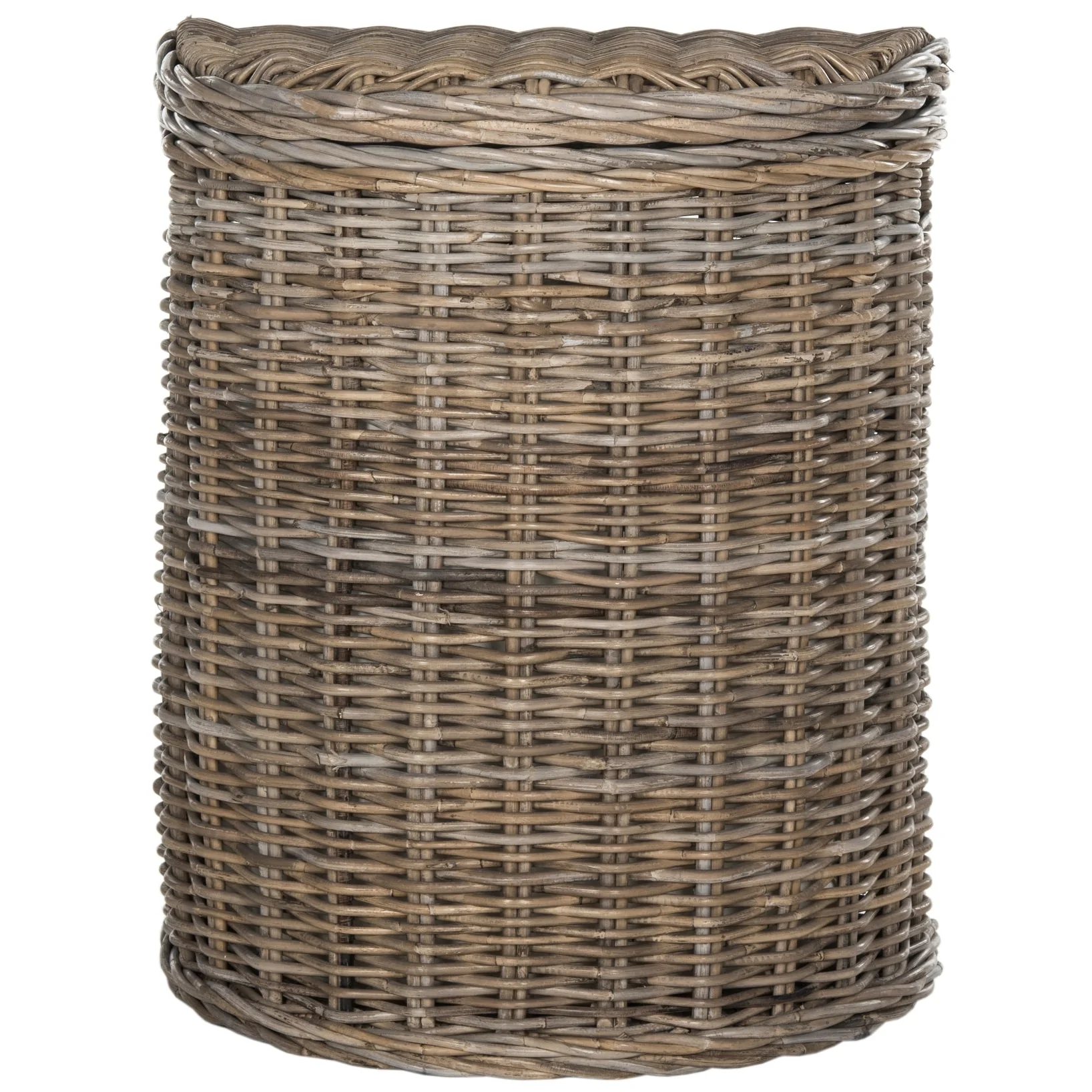 SAFAVIEH Hedije Natural Rattan Grey Storage Hamper with Liners - 18.4