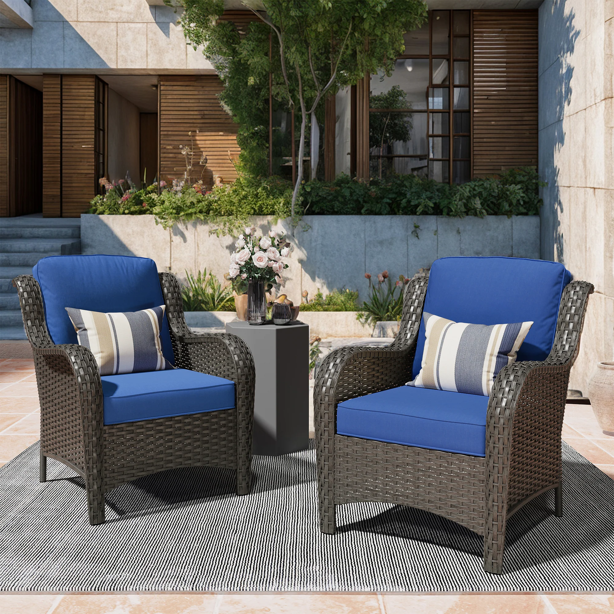 Ovios Patio Chairs 2-Piece Kenard Curved Handrest