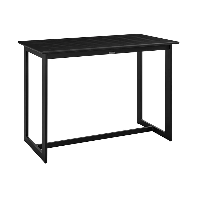Alirra 5 Piece Outdoor Bar Table Set in Aluminum with Gray Cushions