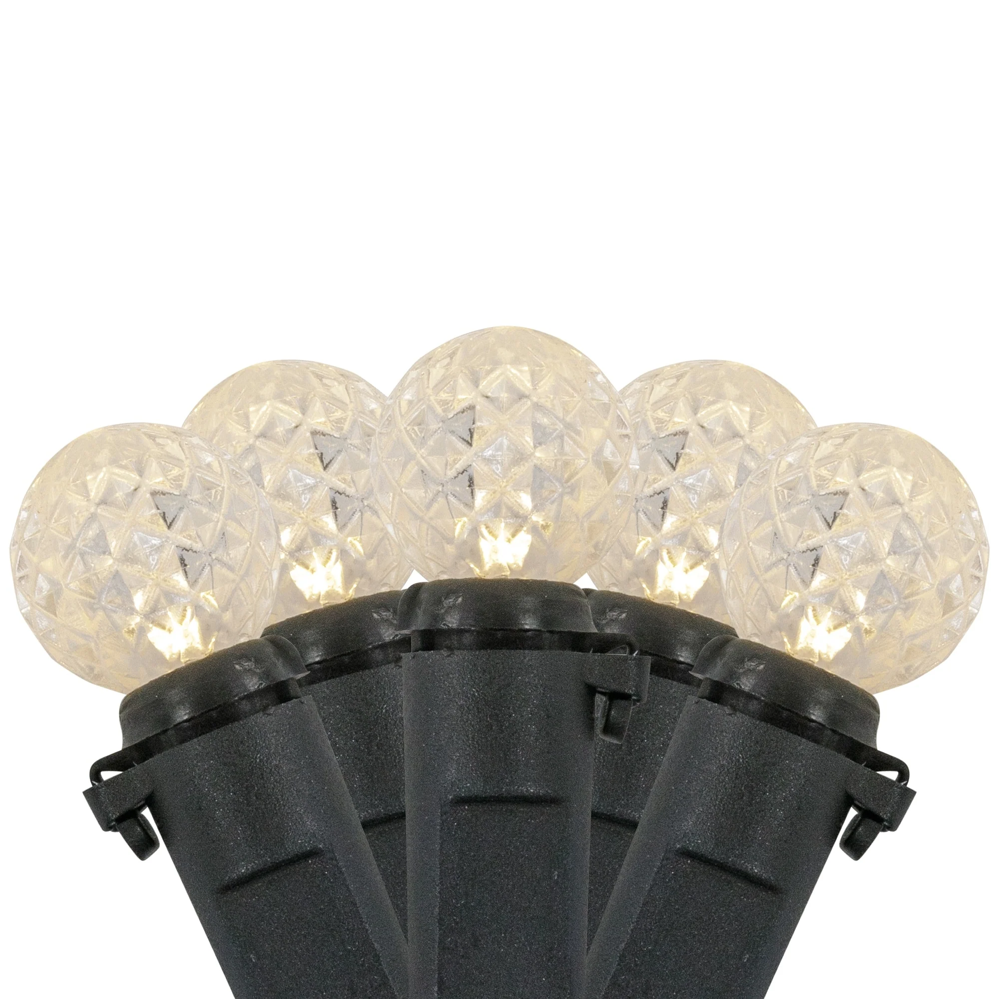 LED G12 Berry Christmas Lights - Warm White - 16' Black Wire - 50 ct