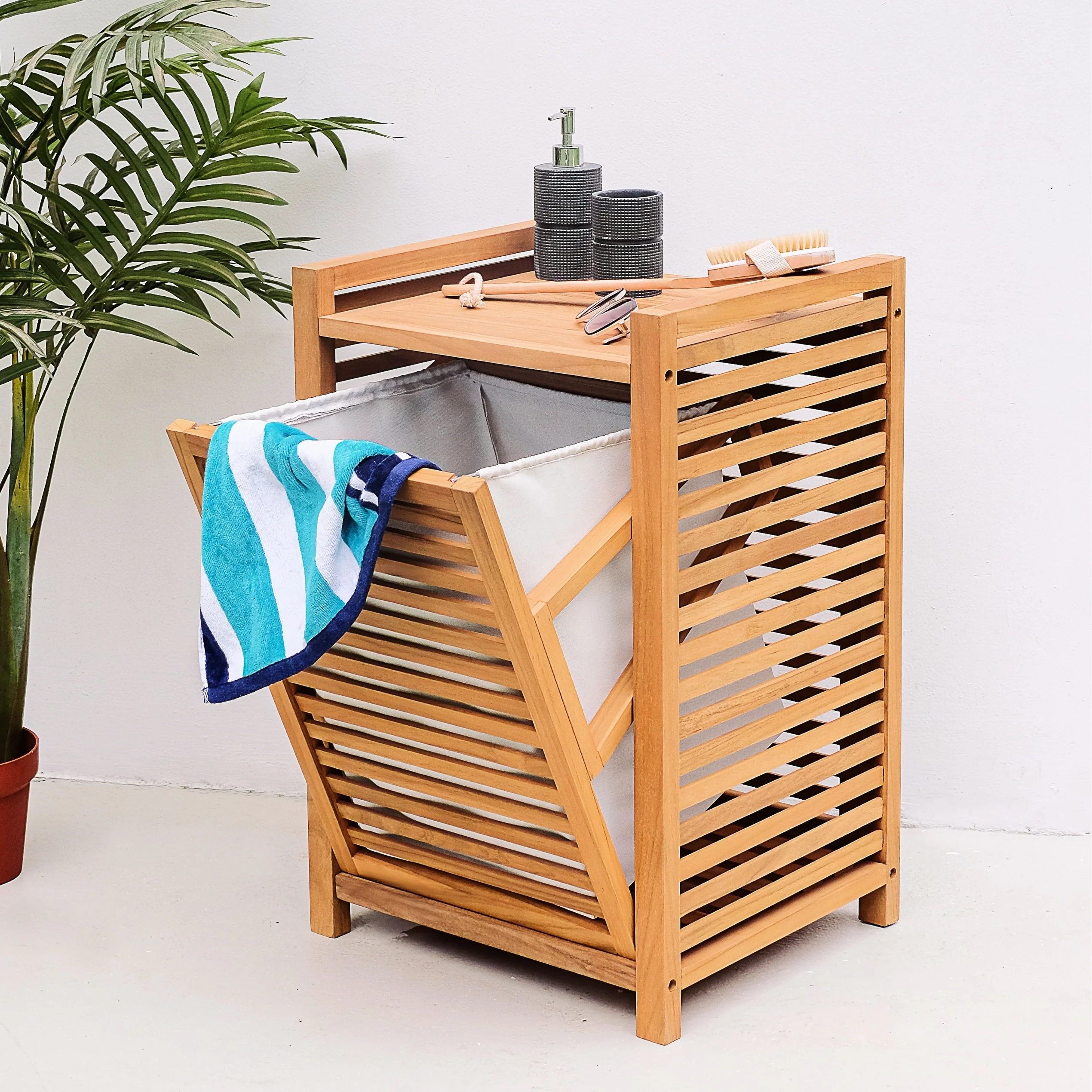 Cambridge Casual Dussi Teak Laundry Hamper