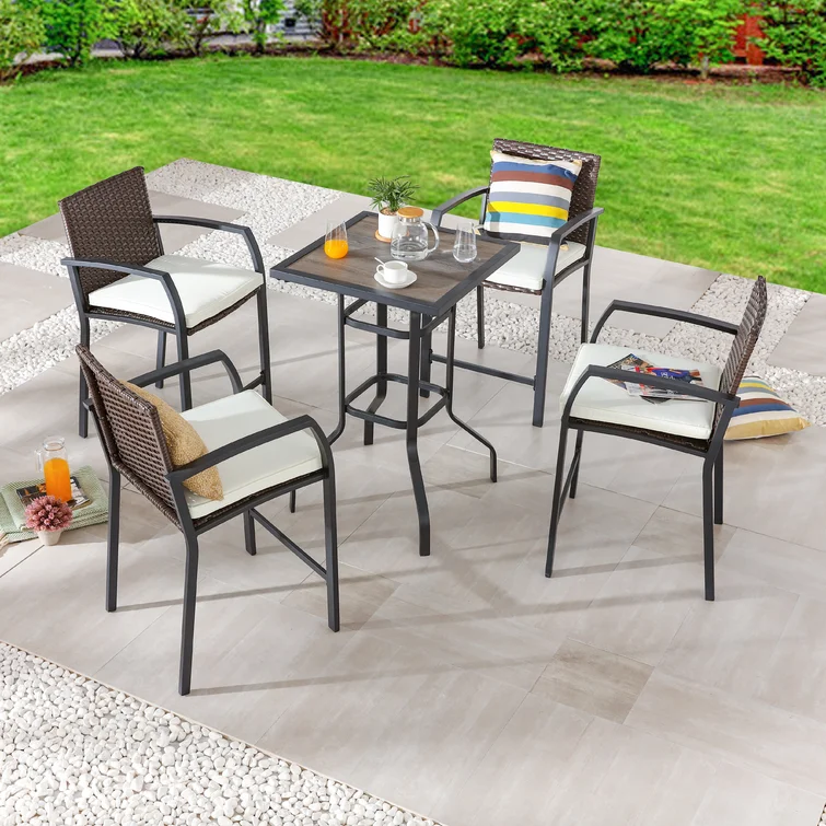 4 - Person Square Outdoor Dining Set with Cushions