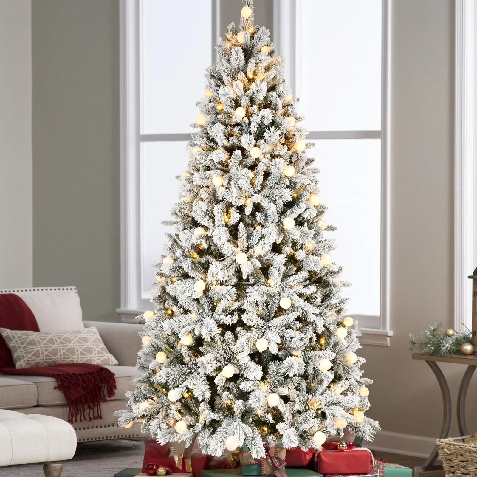 Pre-lit 7.5FT Christmas Tree with Memory Wire and 400 Dual-Color LEDs, 10 Lighting Functions, Xmas Tree for Holiday Decor