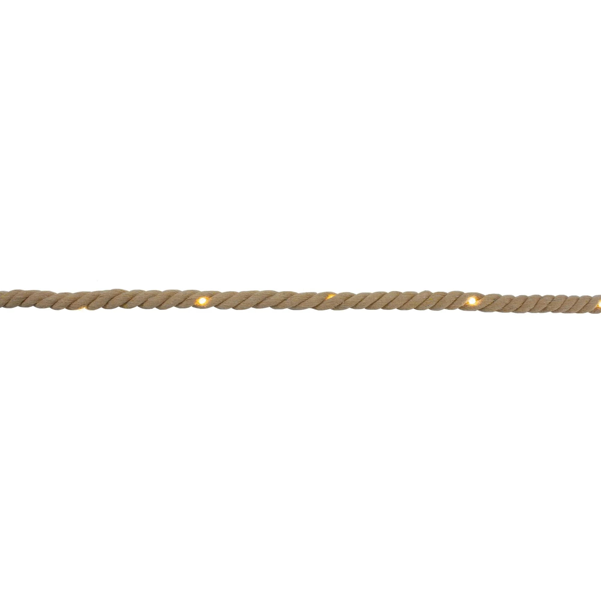 Warm White LED Brown Cotton Rope Fairy Lights and Timer 9.8 feet