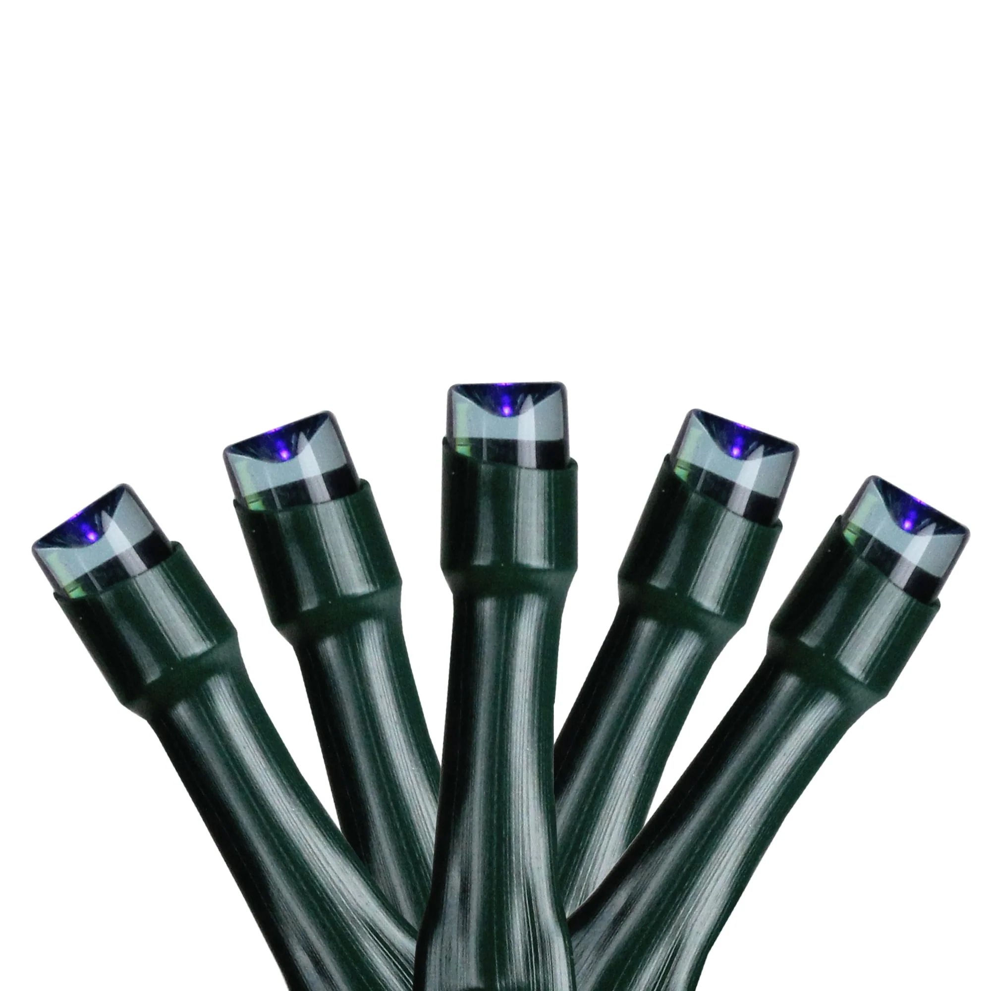 20 B/O Blue LED Wide Angle Christmas Lights - 6.25 ft Green Wire