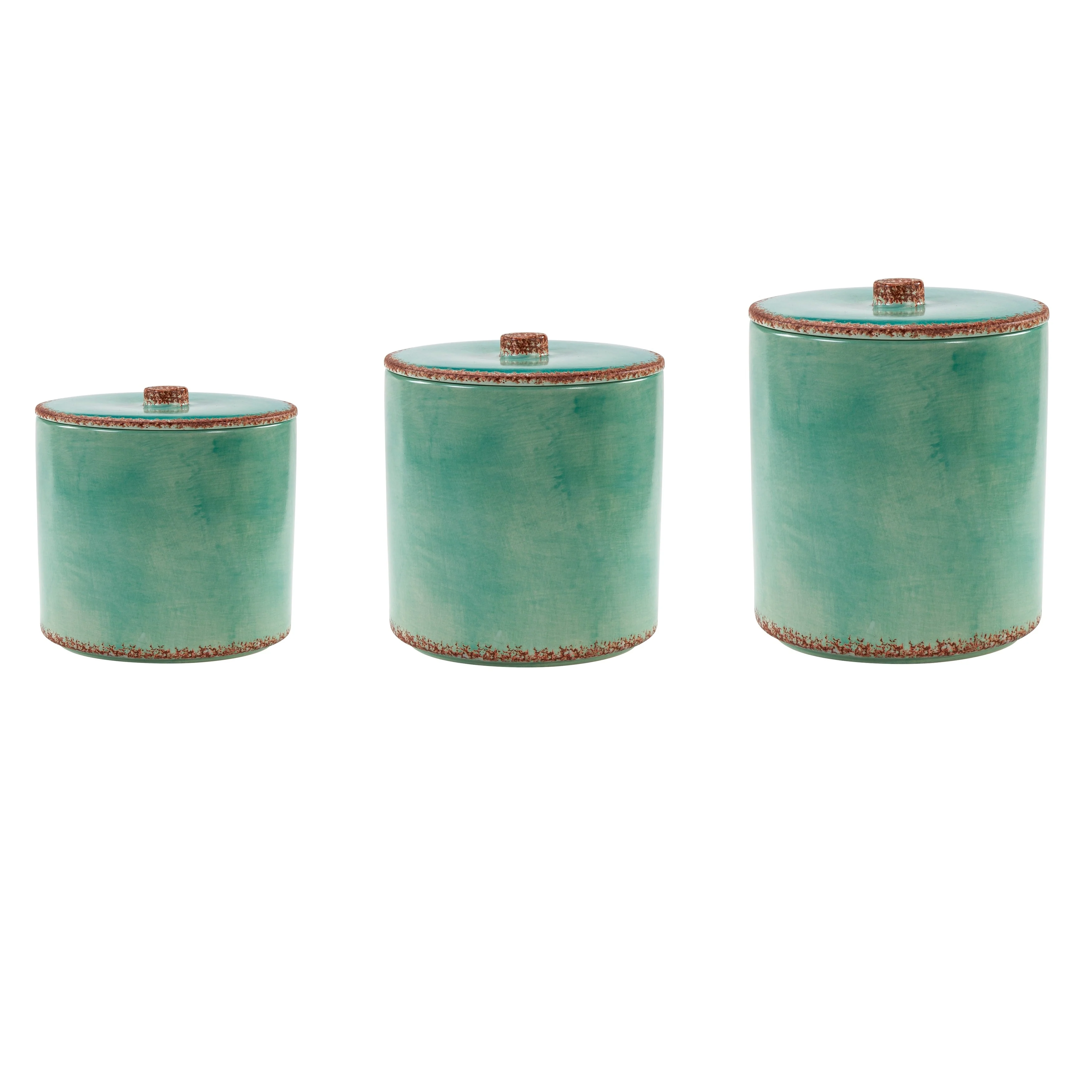 Paseo Road by HiEnd Accents Patina Turquoise Canister Set, 3PC