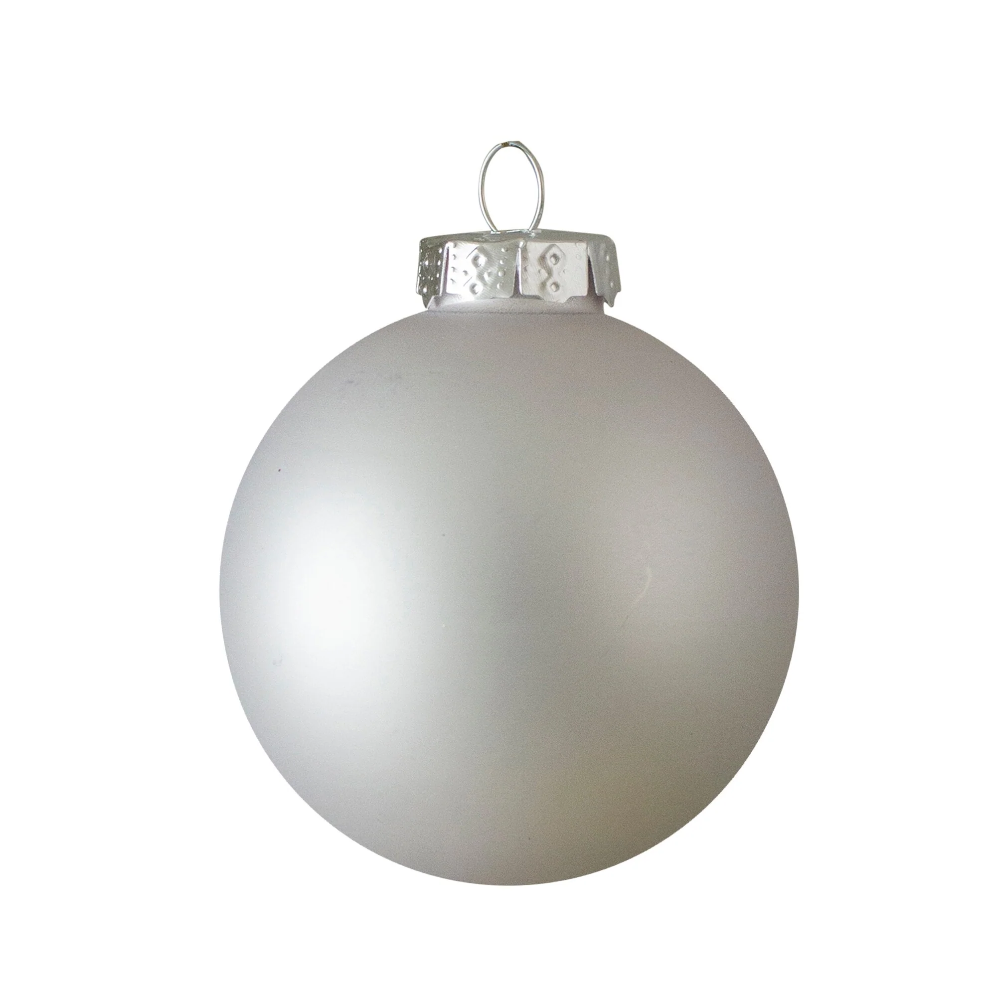 40ct Shiny and Matte Silver Glass Ball Christmas Ornaments 2.5