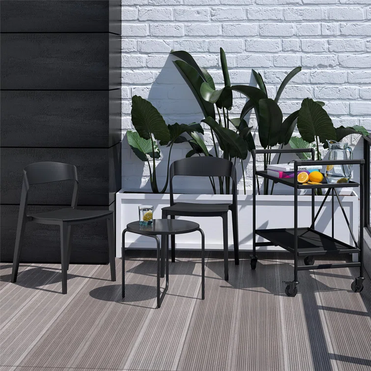 COSCO 2-Person Indoor/Outdoor Bistro Set with Bar Cart