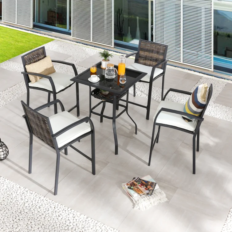 4 - Person Square Outdoor Dining Set with Cushions