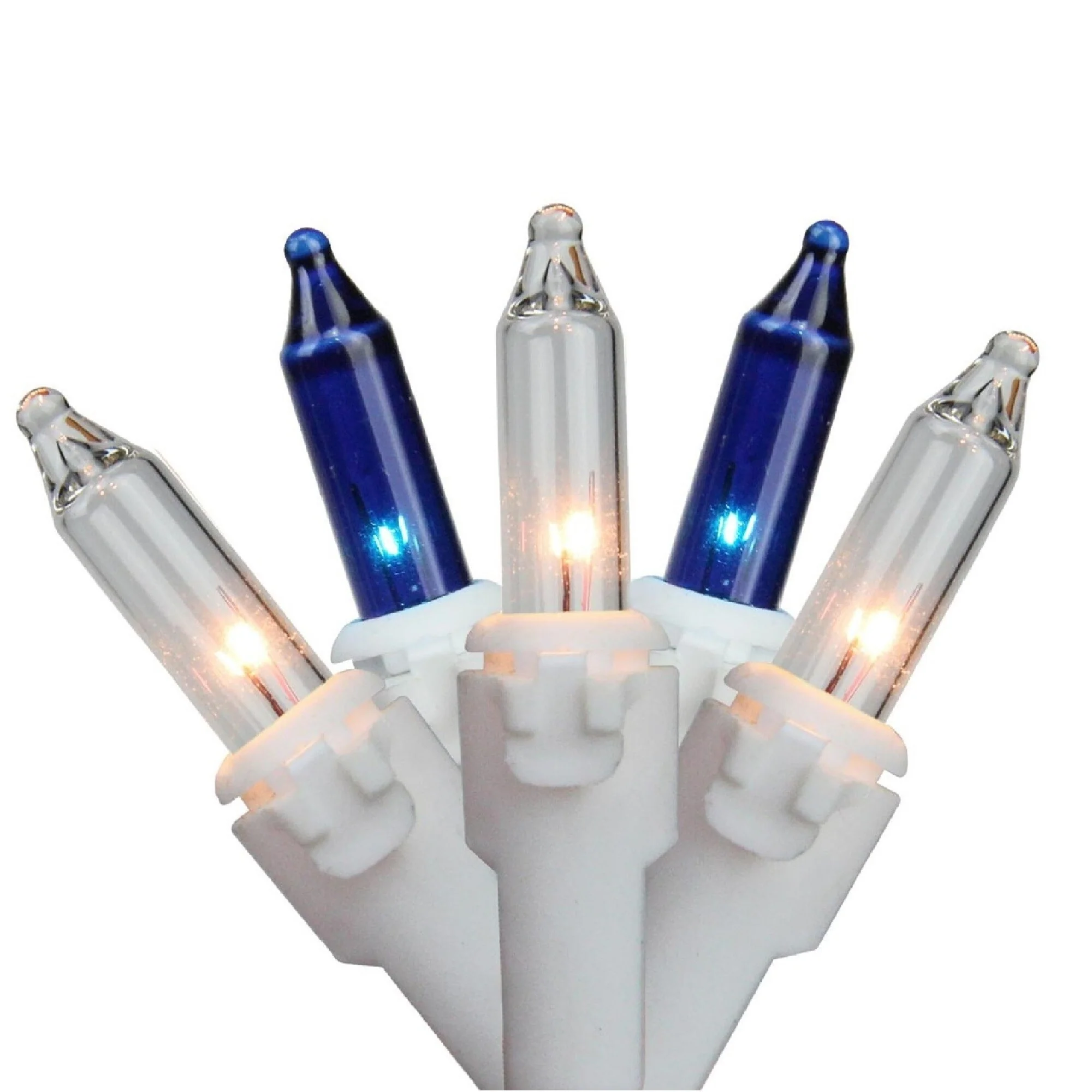 50 Blue Clear Mini Window Curtain Icicle Christmas Lights - 2.6 ft