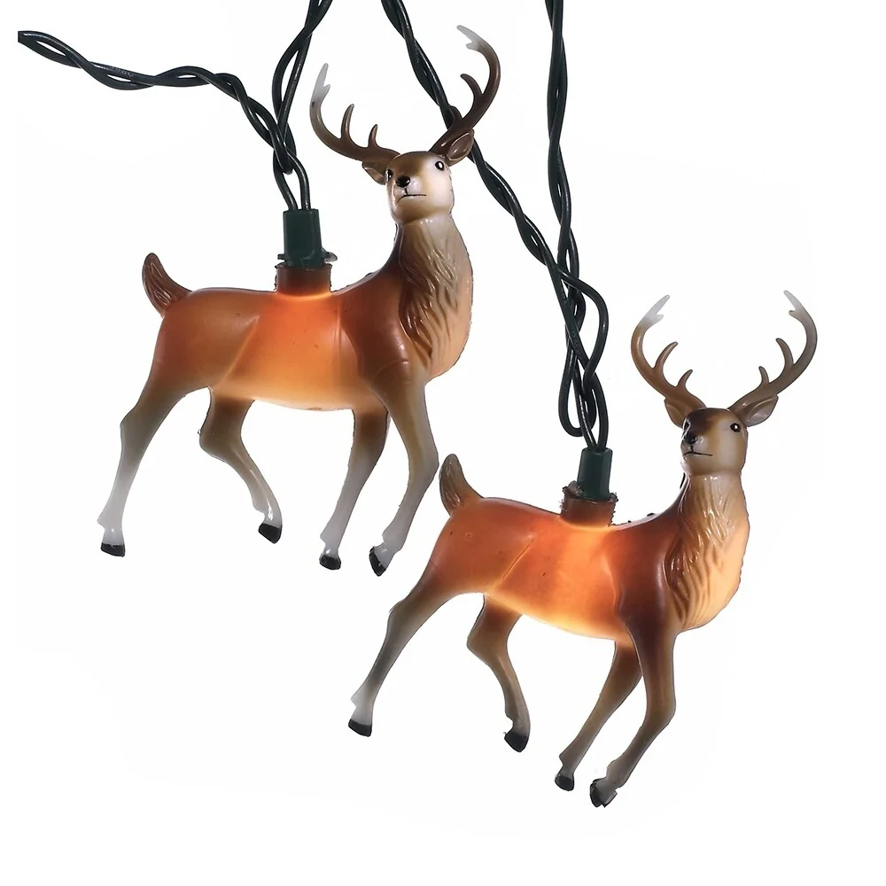 Kurt Adler 10-Light 4.5-Inch Plastic Reindeer Light Set