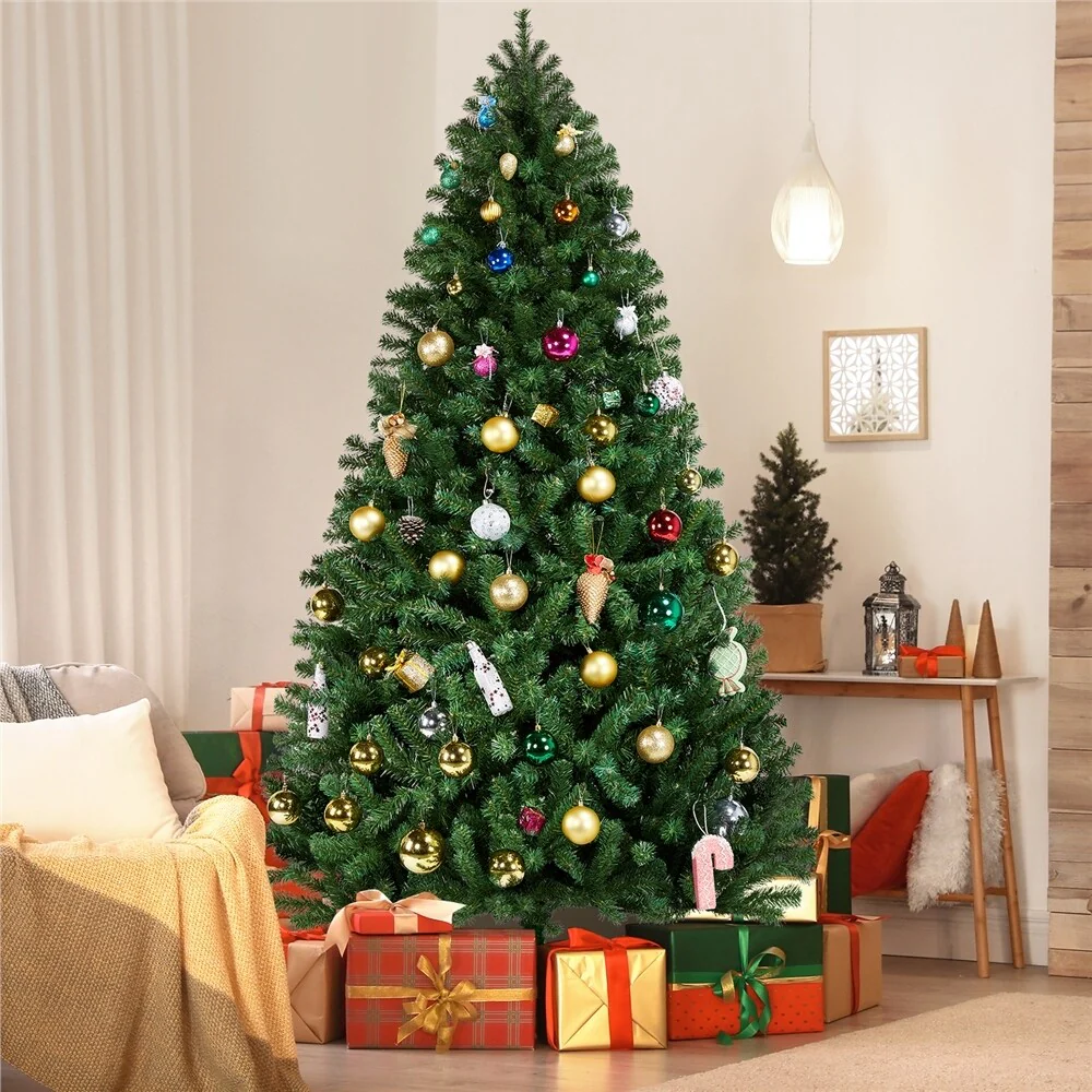 Yaheetech Pre-lit Spruce Artificial Hinged Holiday Christmas Pine Tree
