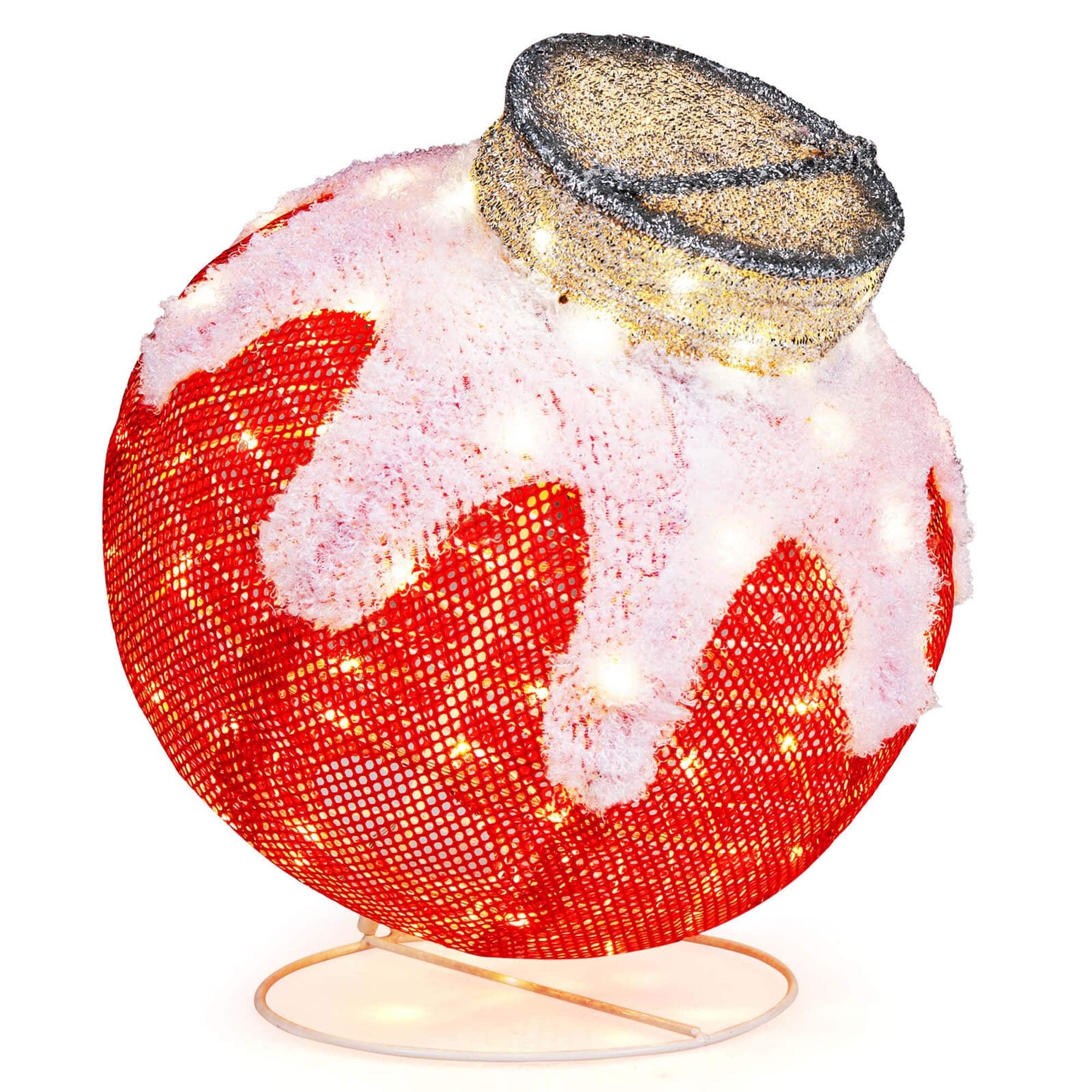 Costway Outdoor Christmas Lantern, Pop-Up Lighted Festive Ball with - as pic shows - See Details
