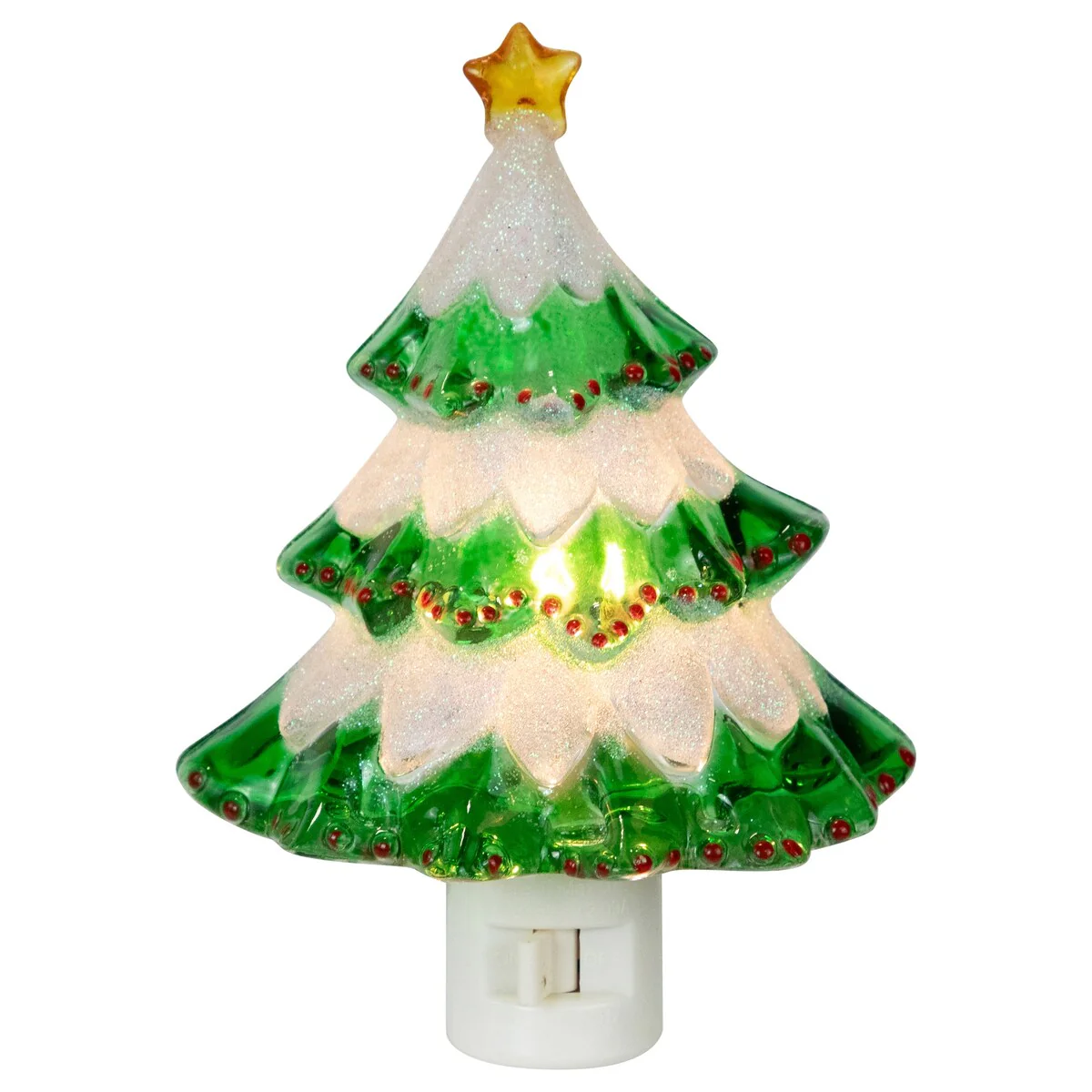 Glittered Christmas Tree Night Light - 5.75