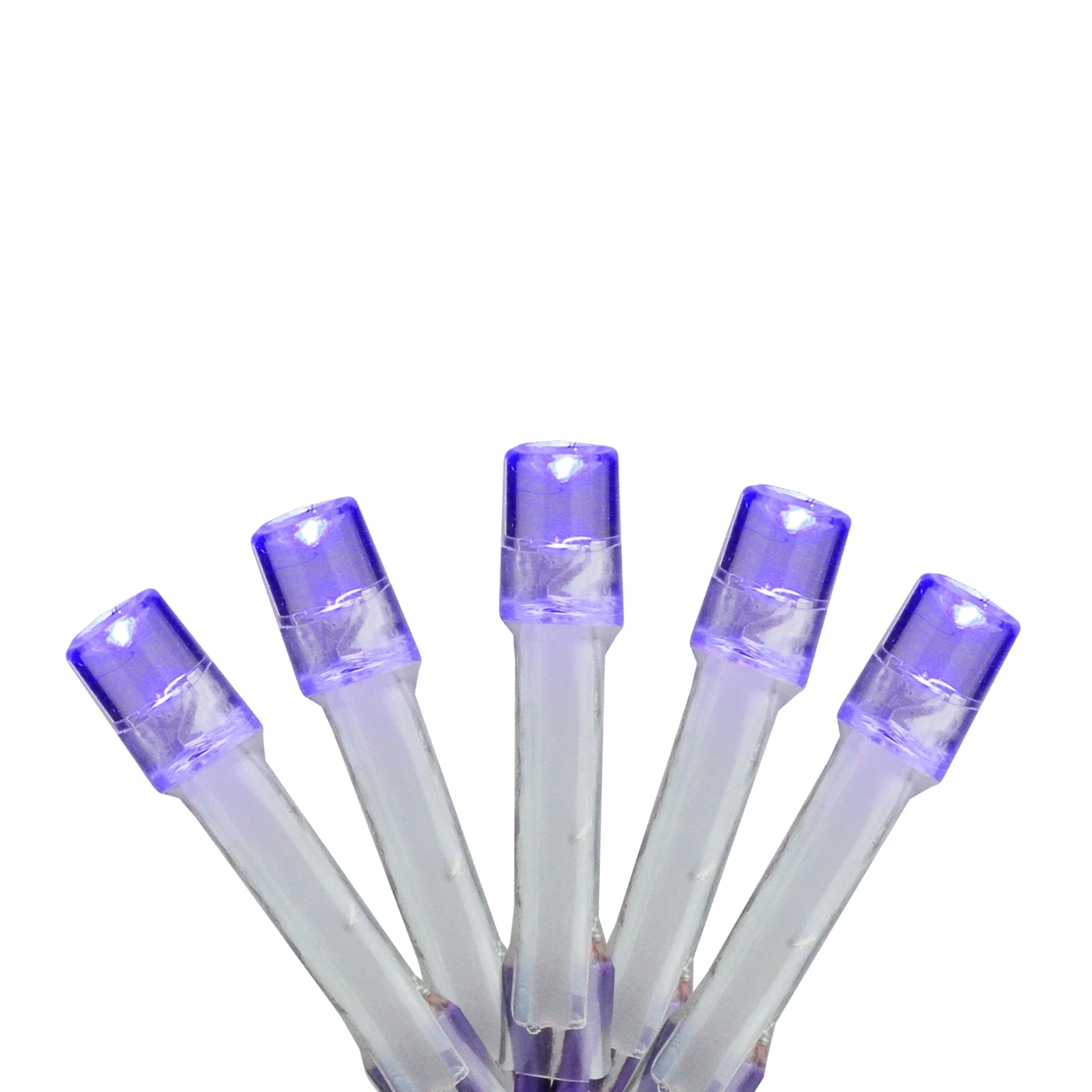 15-Count B/O Purple LED Micro Christmas Lights - 4.8 ft Purple Wire