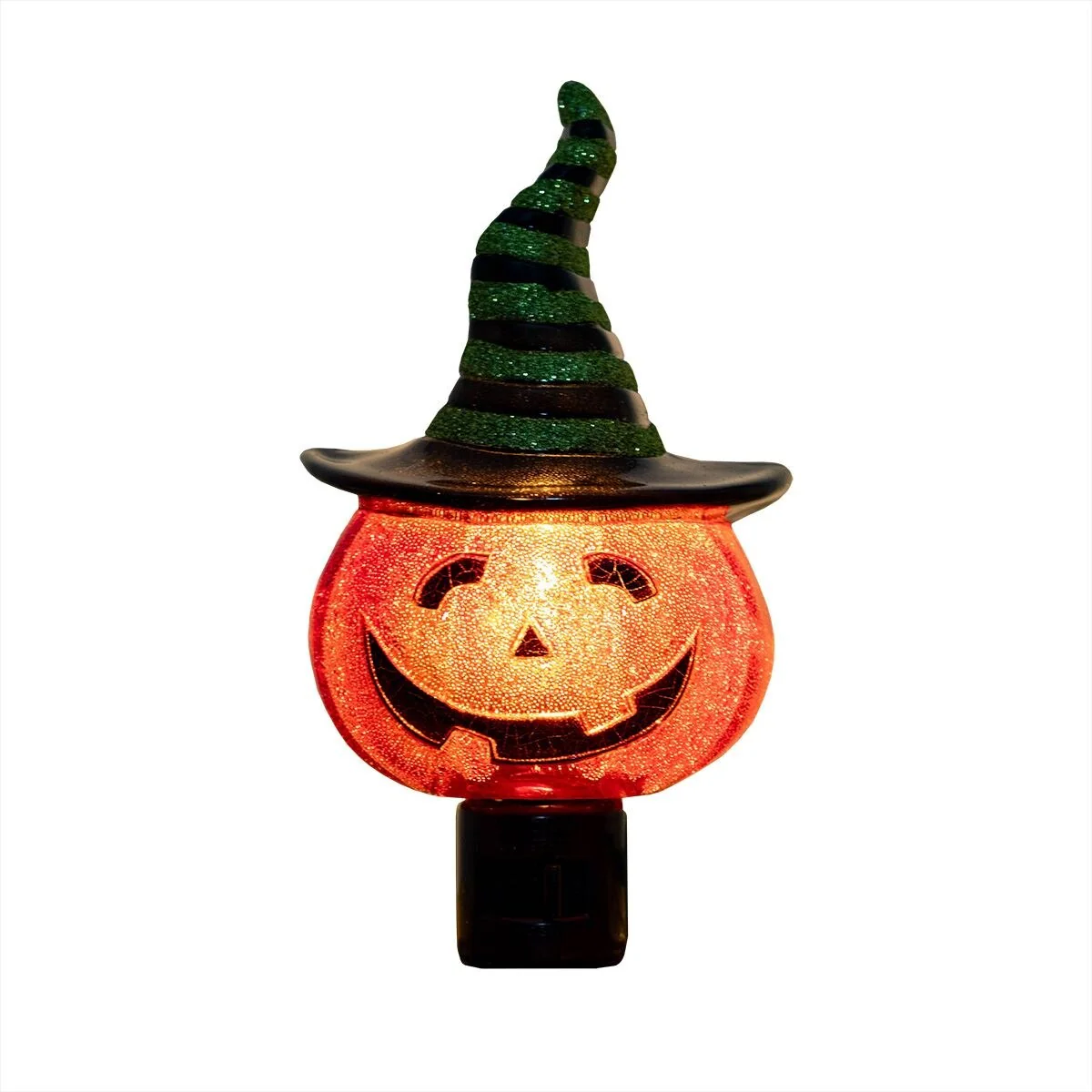 Novelty Lights LED Pumpkin in Witch Hat Halloween Night Light with Swivel Plug - PUMPKIN HAT - PUMPKIN HAT